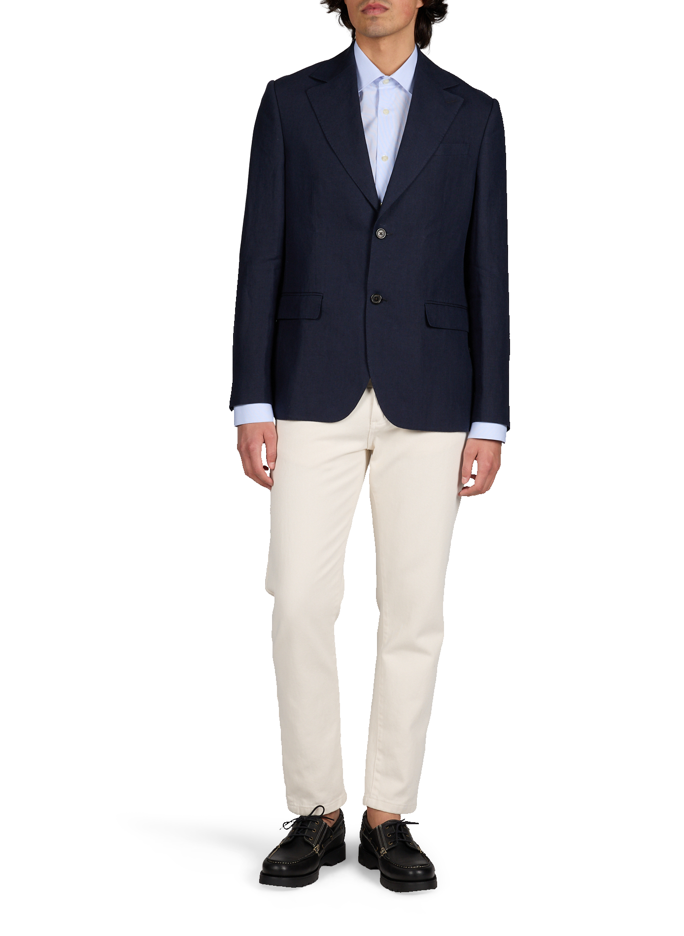 Freud straight linen blazer. LAFAURIE Blue