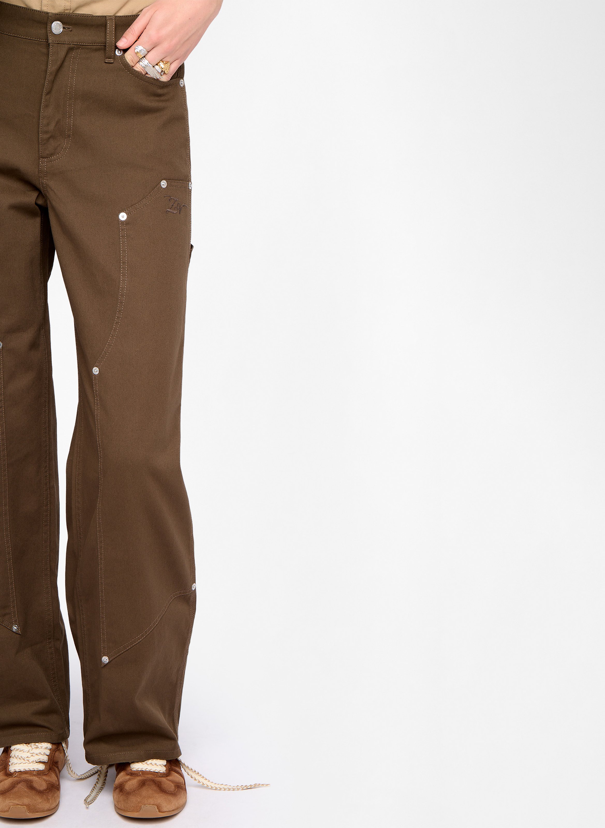 Pantalon droit en coton perya ZADIG&VOLTAIRE Vert