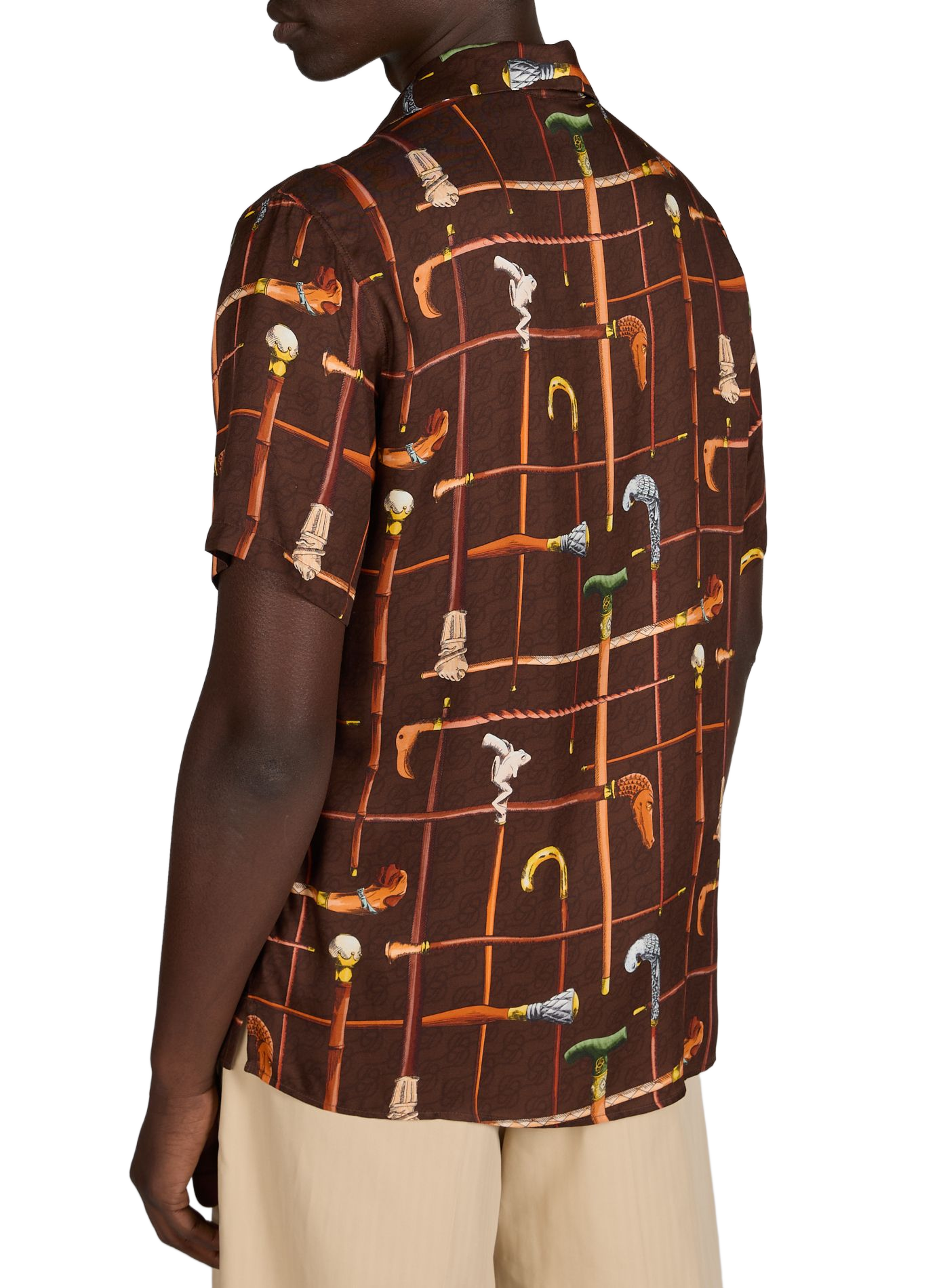 Camicia stampata Cannes a maniche corte DROLE DE MONSIEUR Marrone