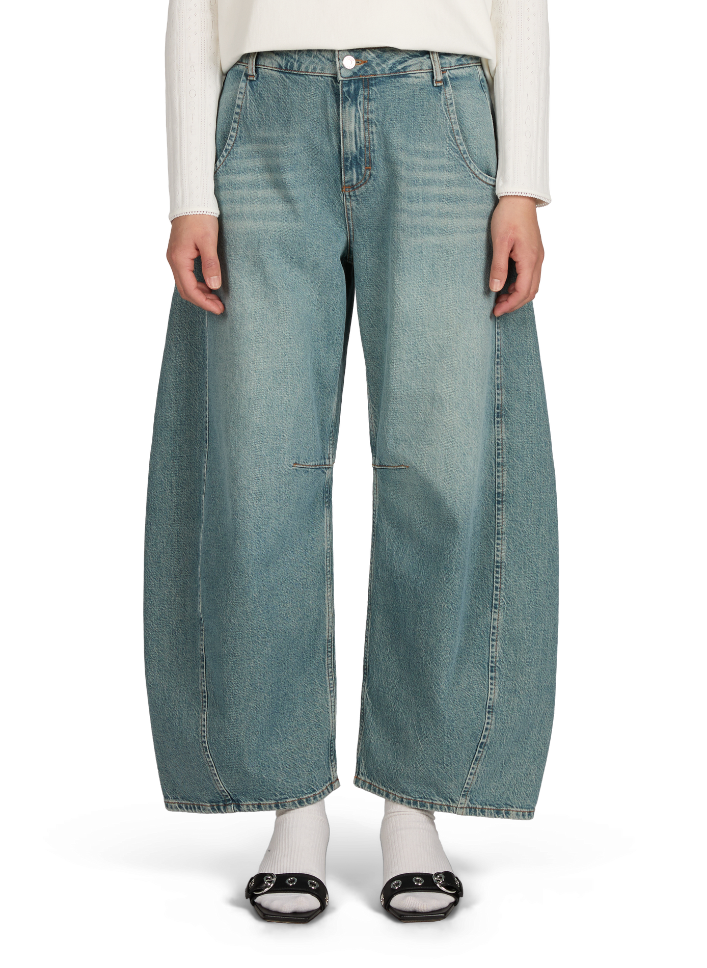 Cotton Tsemma barrel jeans TOPSHOP Green