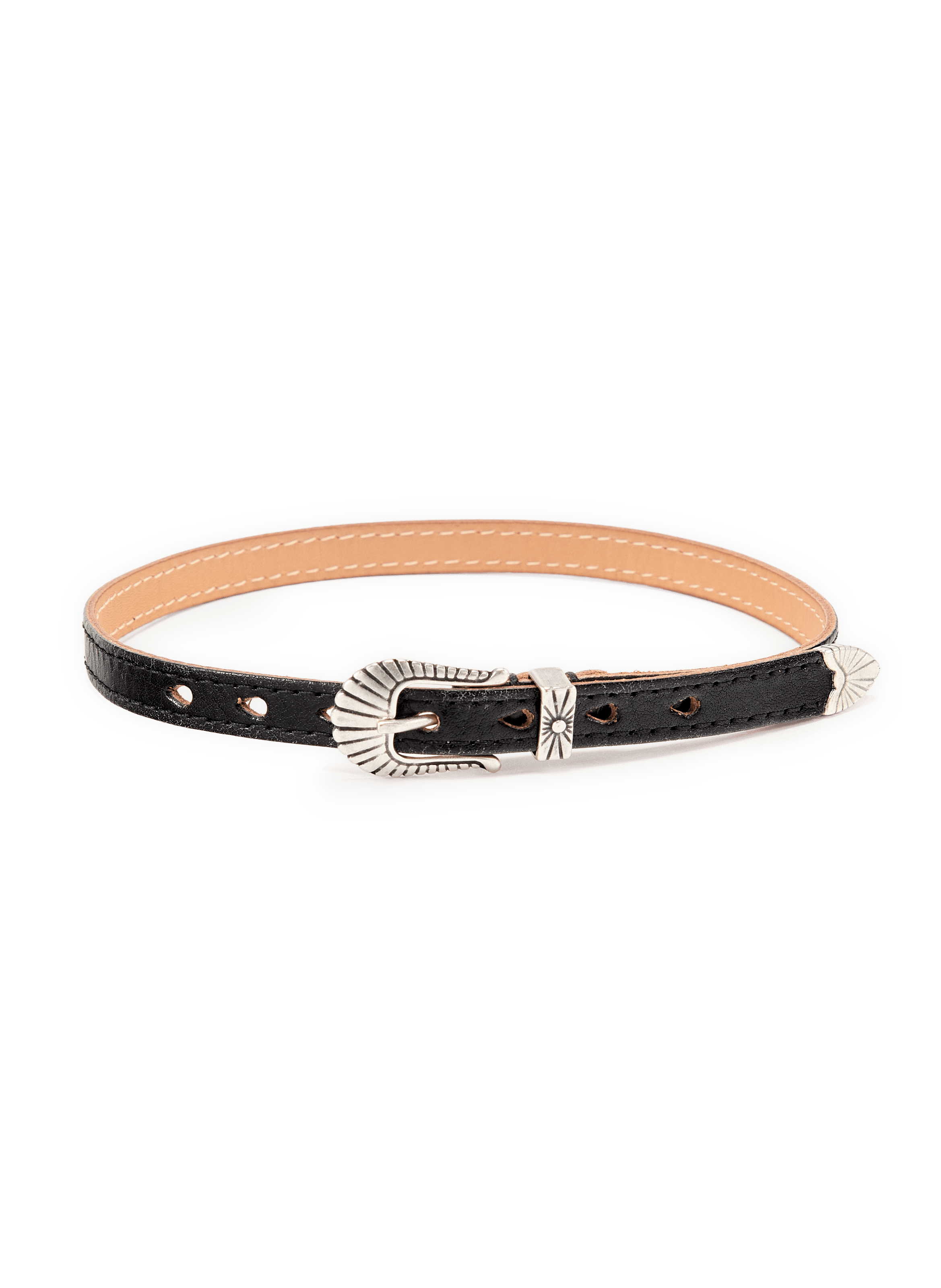 Bracelet et tour de cou forme ceinture en cuir OUR LEGACY Noir