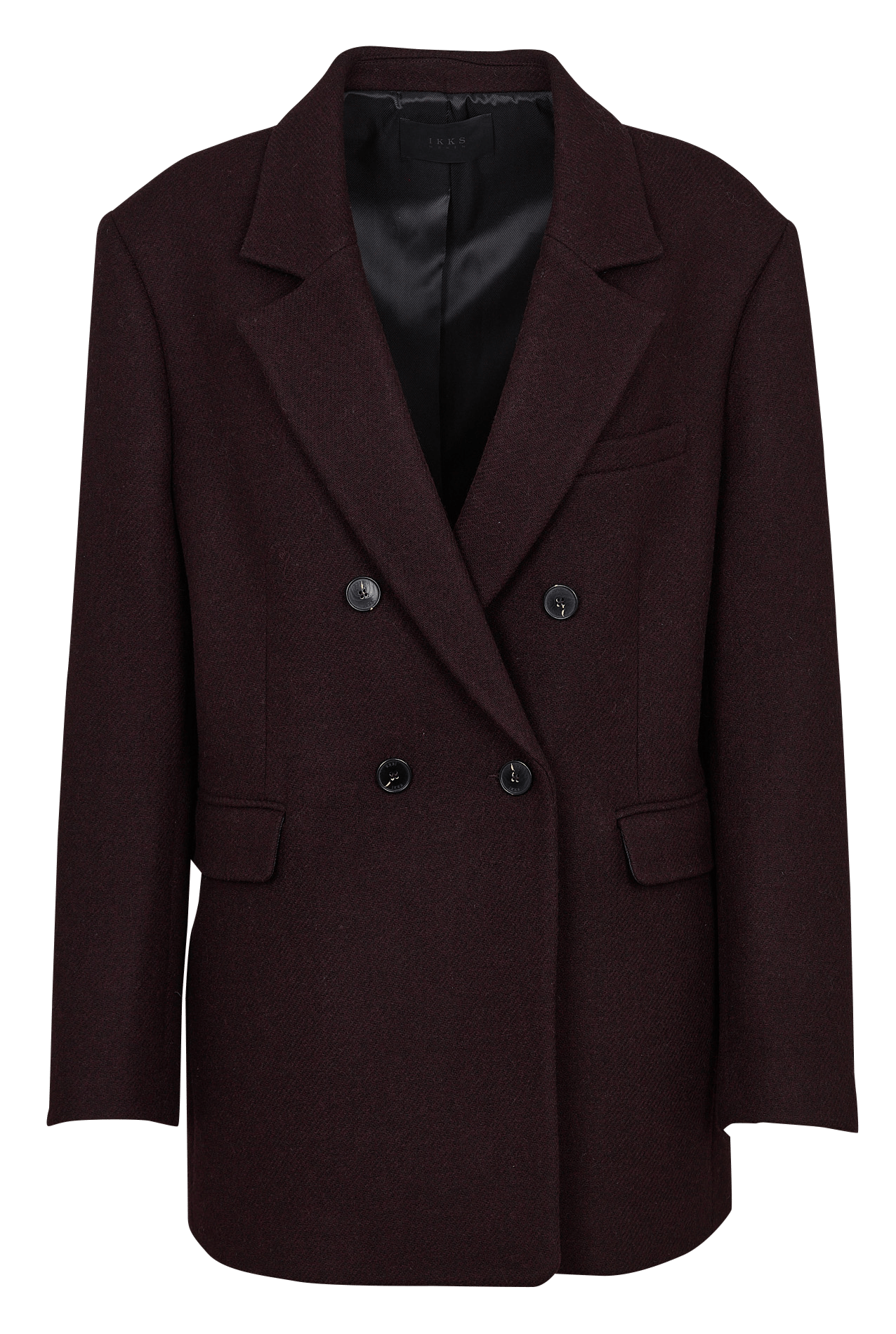 Manteau oversize col tailleur en laine mélangée IKKS Violet