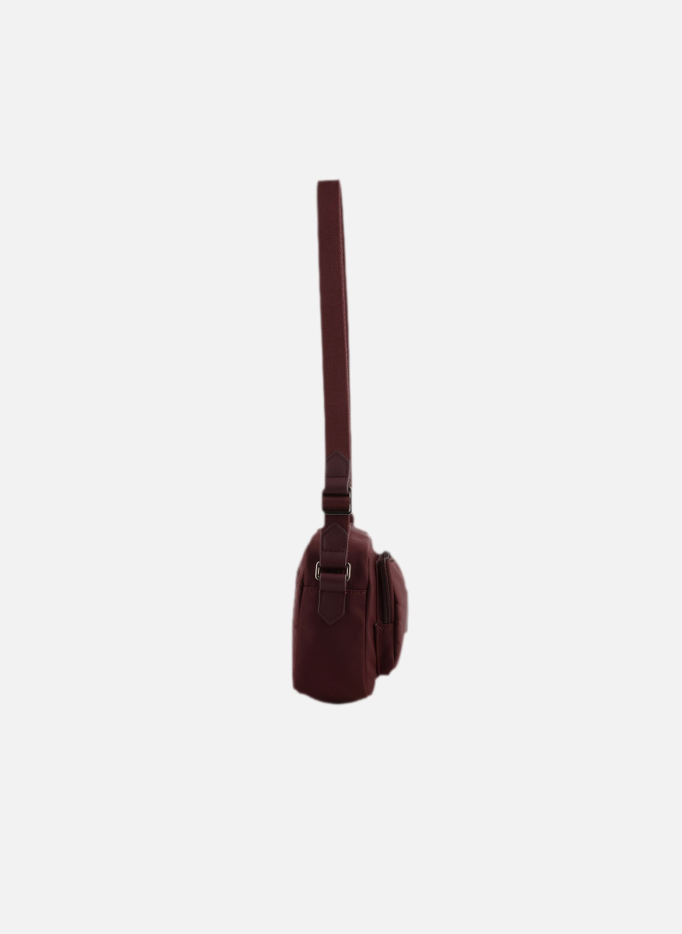 Escale | sac porté travers en toile garnie cuir POURCHET Rouge