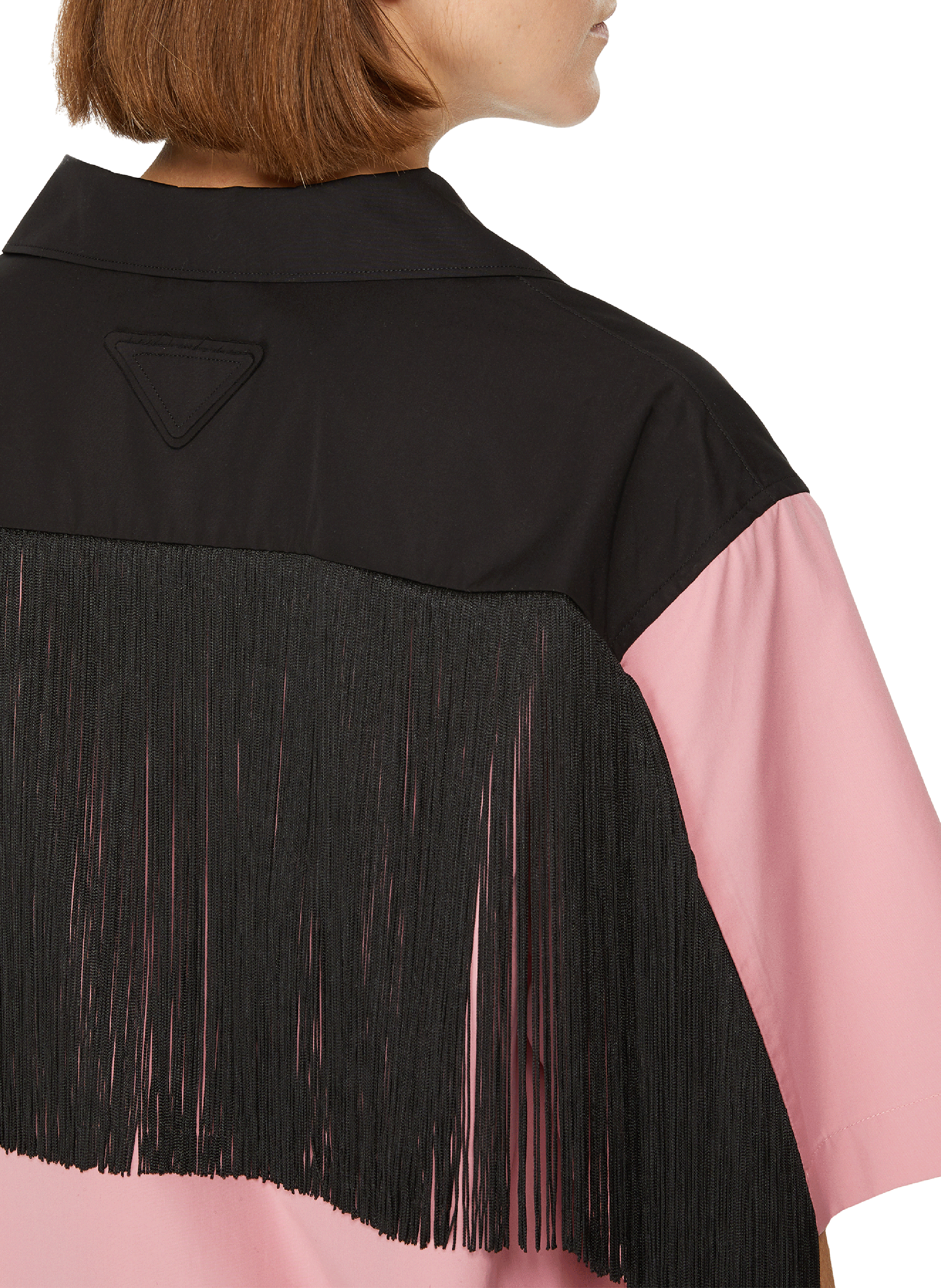 Geruwde katoenen blouse PRADA Roze