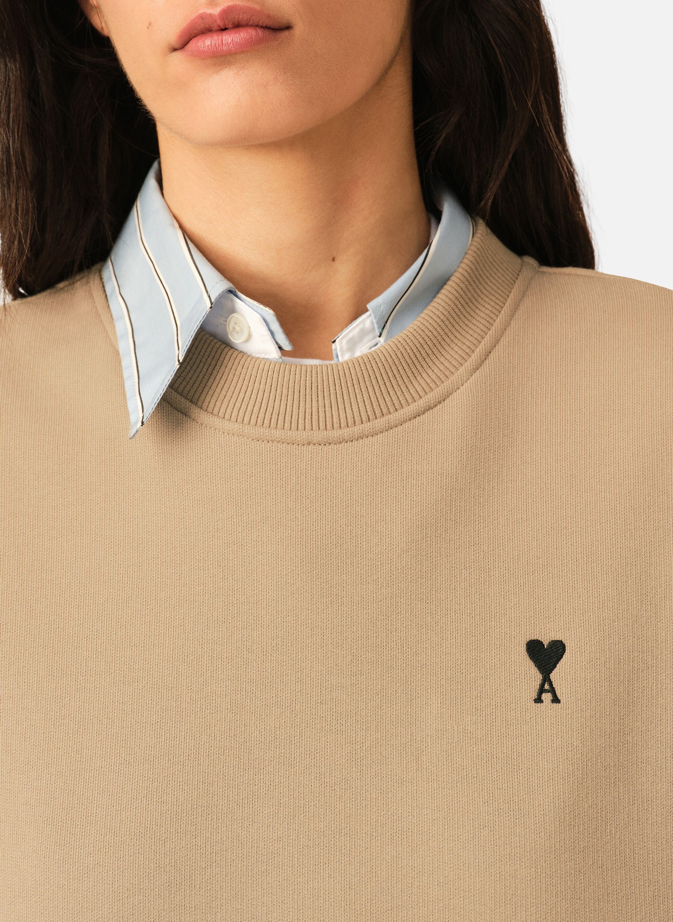 Sweatshirt en coton ami de coeur AMI PARIS Beige
