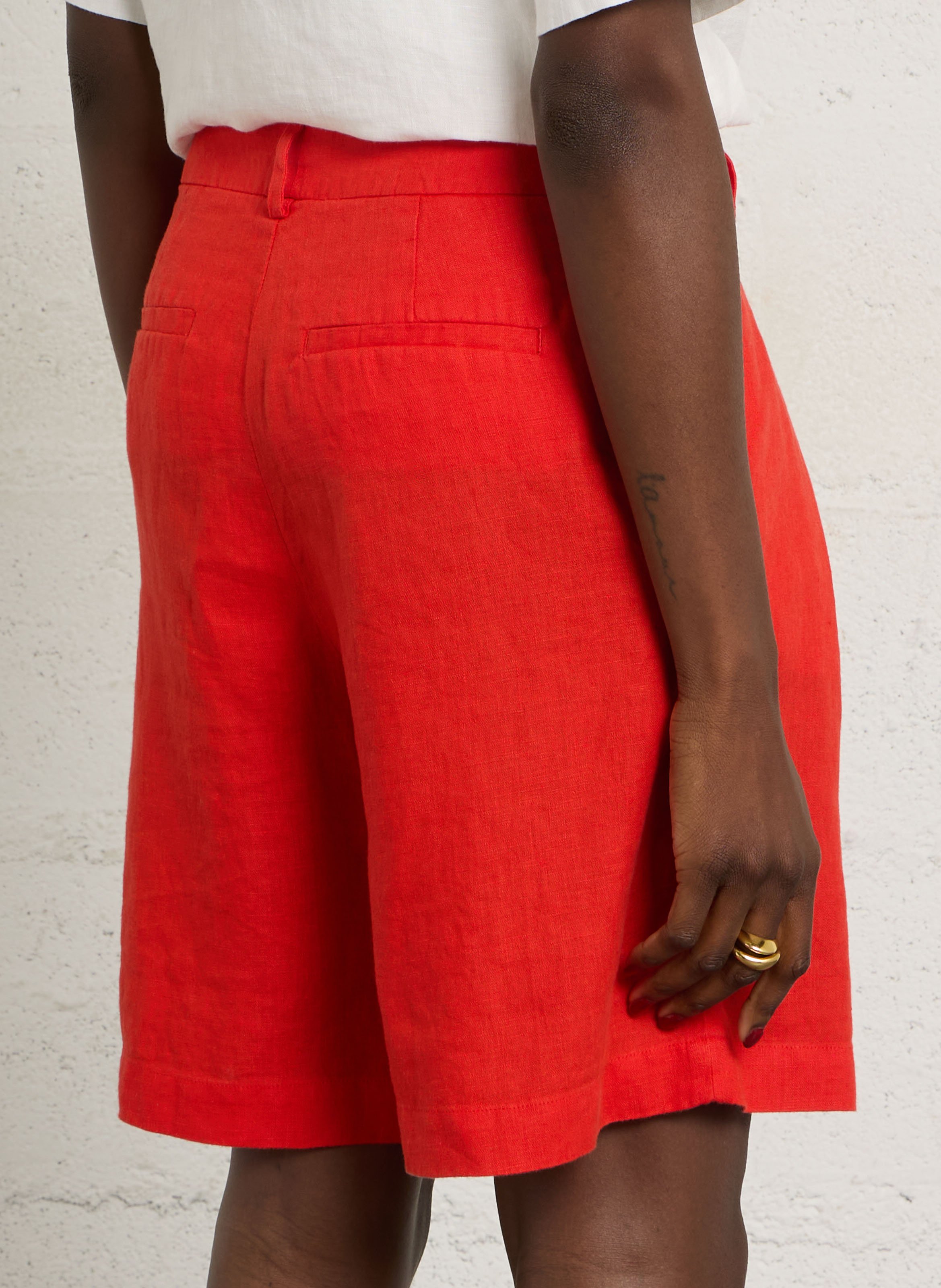 Short large en lin tanguy MAISON 123 Rouge