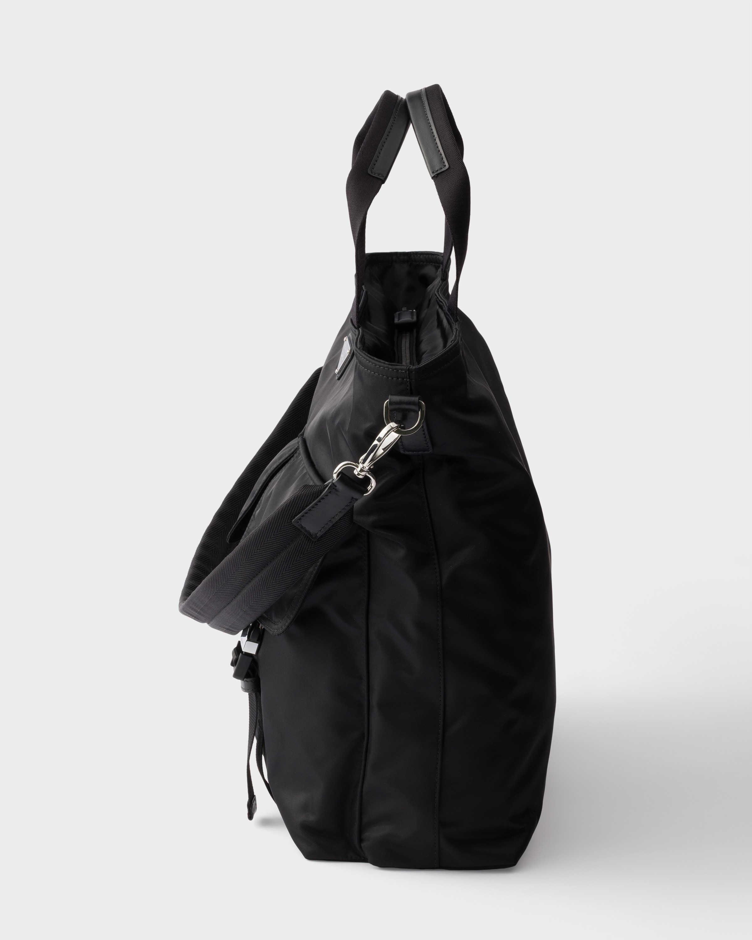 Sac cabas prada explore en re-nylon et cuir PRADA Noir