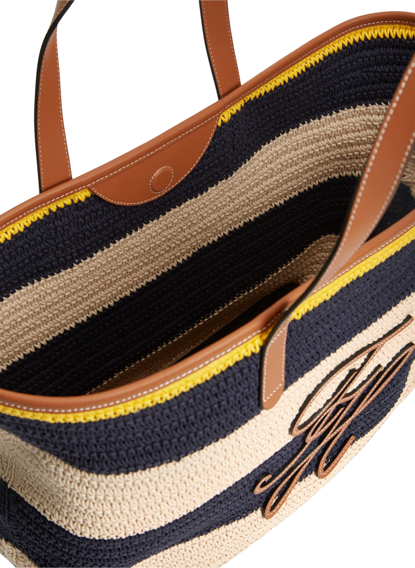 Striped tote bag with embroidered logo in cotton TOMMY HILFIGER Multicolour