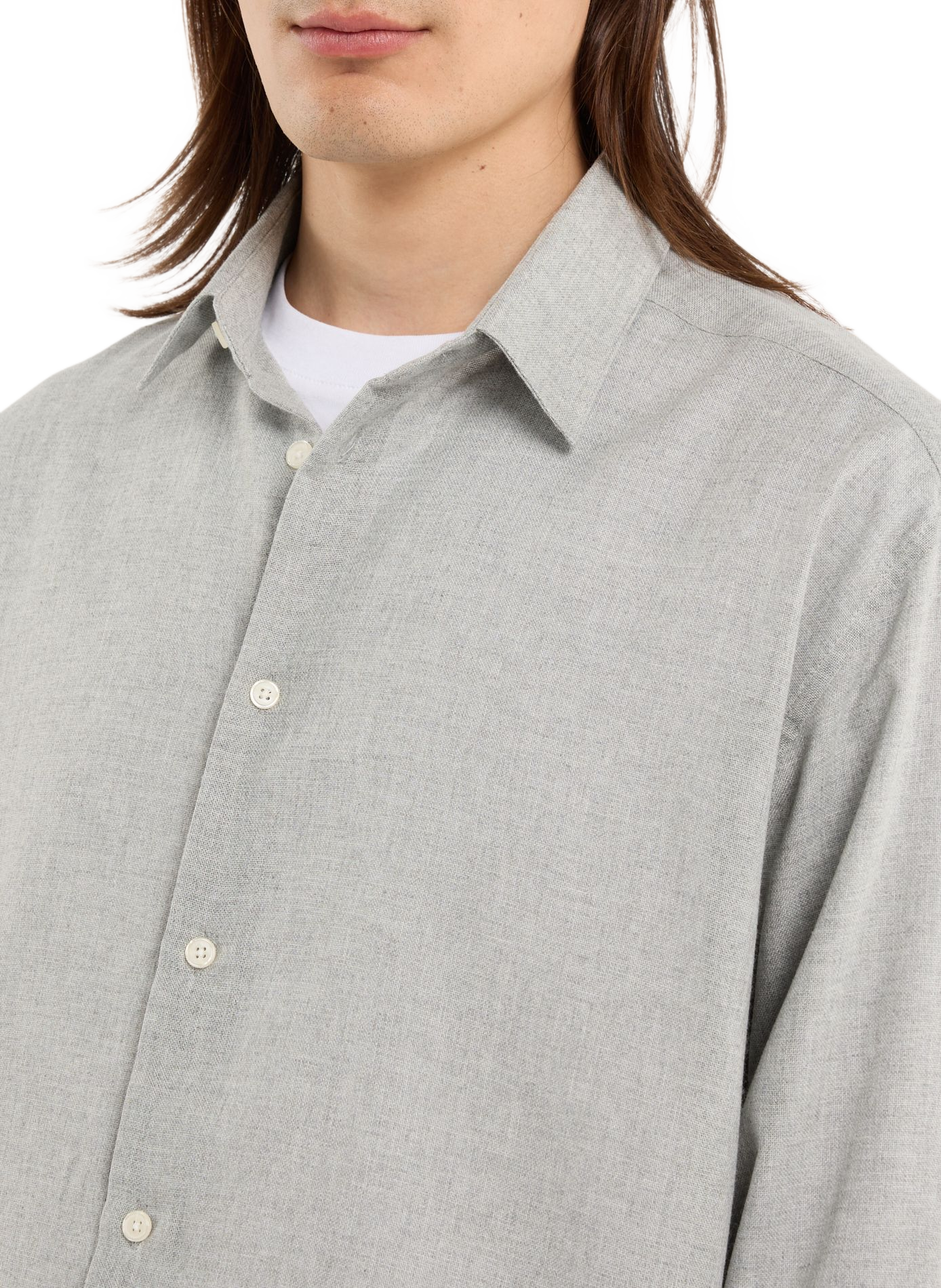 Solid button-down shirt SAISON 1865 Grey