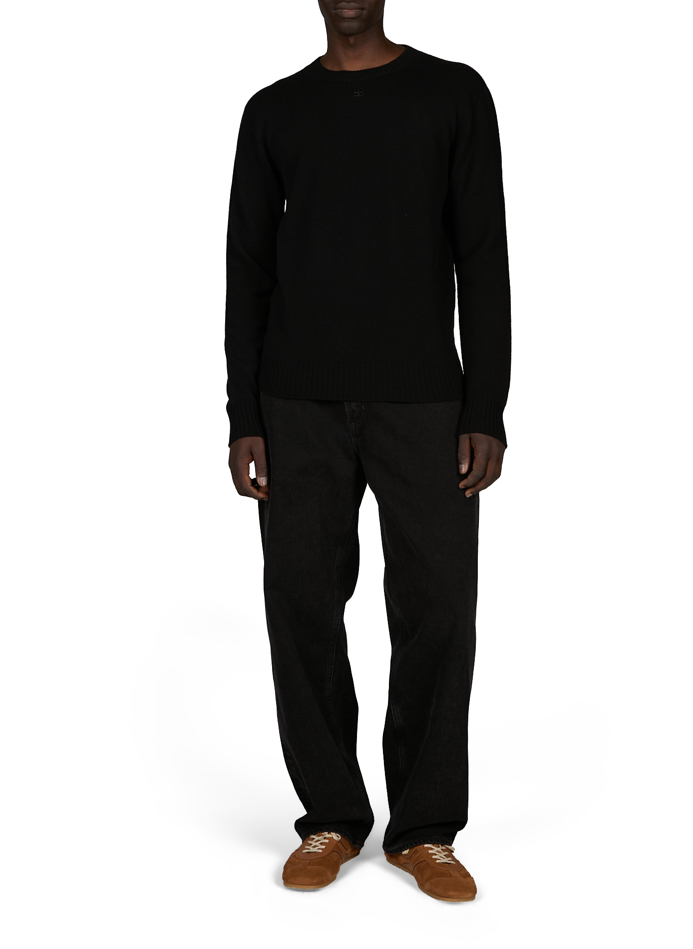 Straight Merino wool sweater COURRÈGES Black