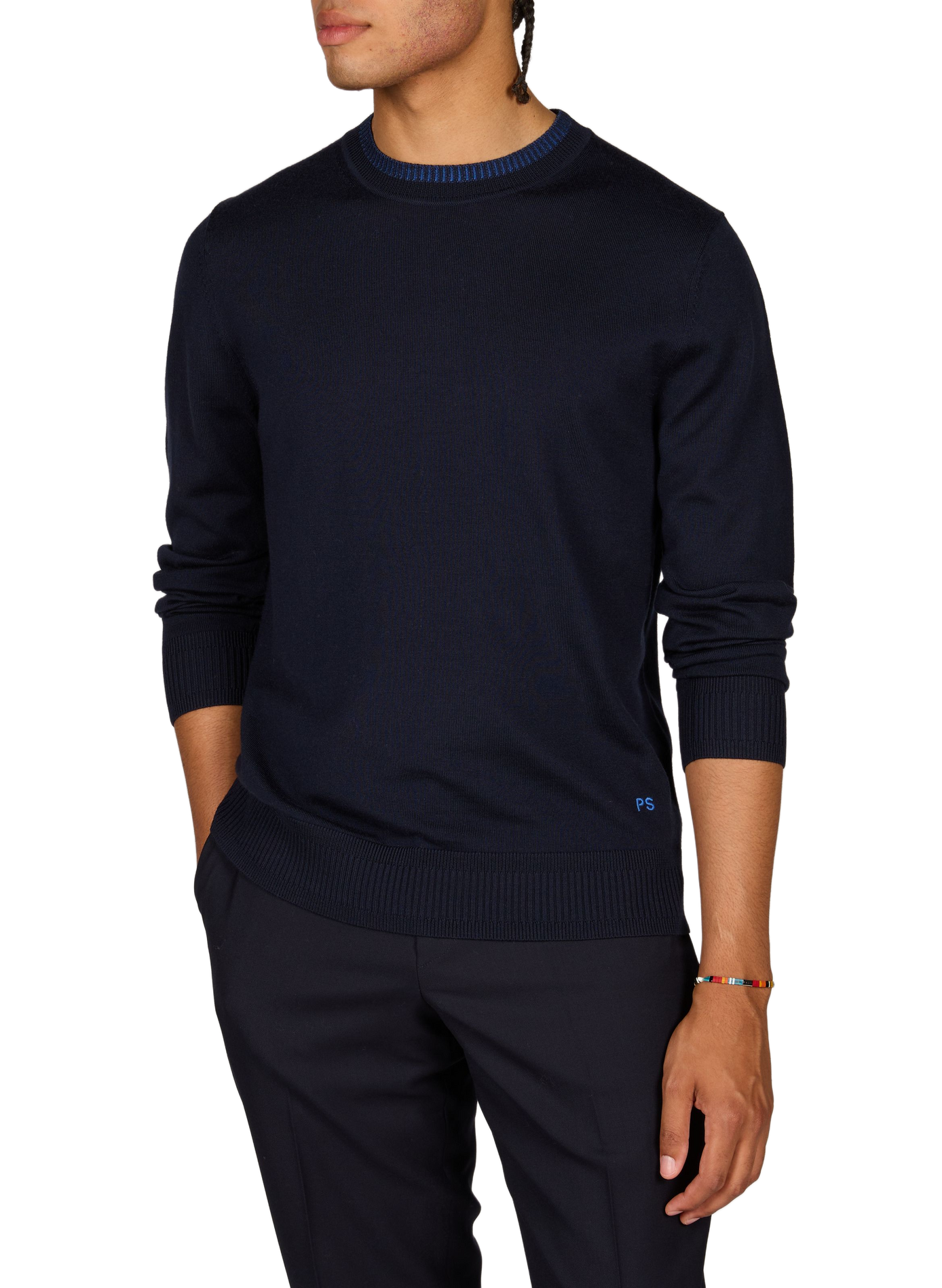 Fine round-neck wool sweater PAUL SMITH Blue