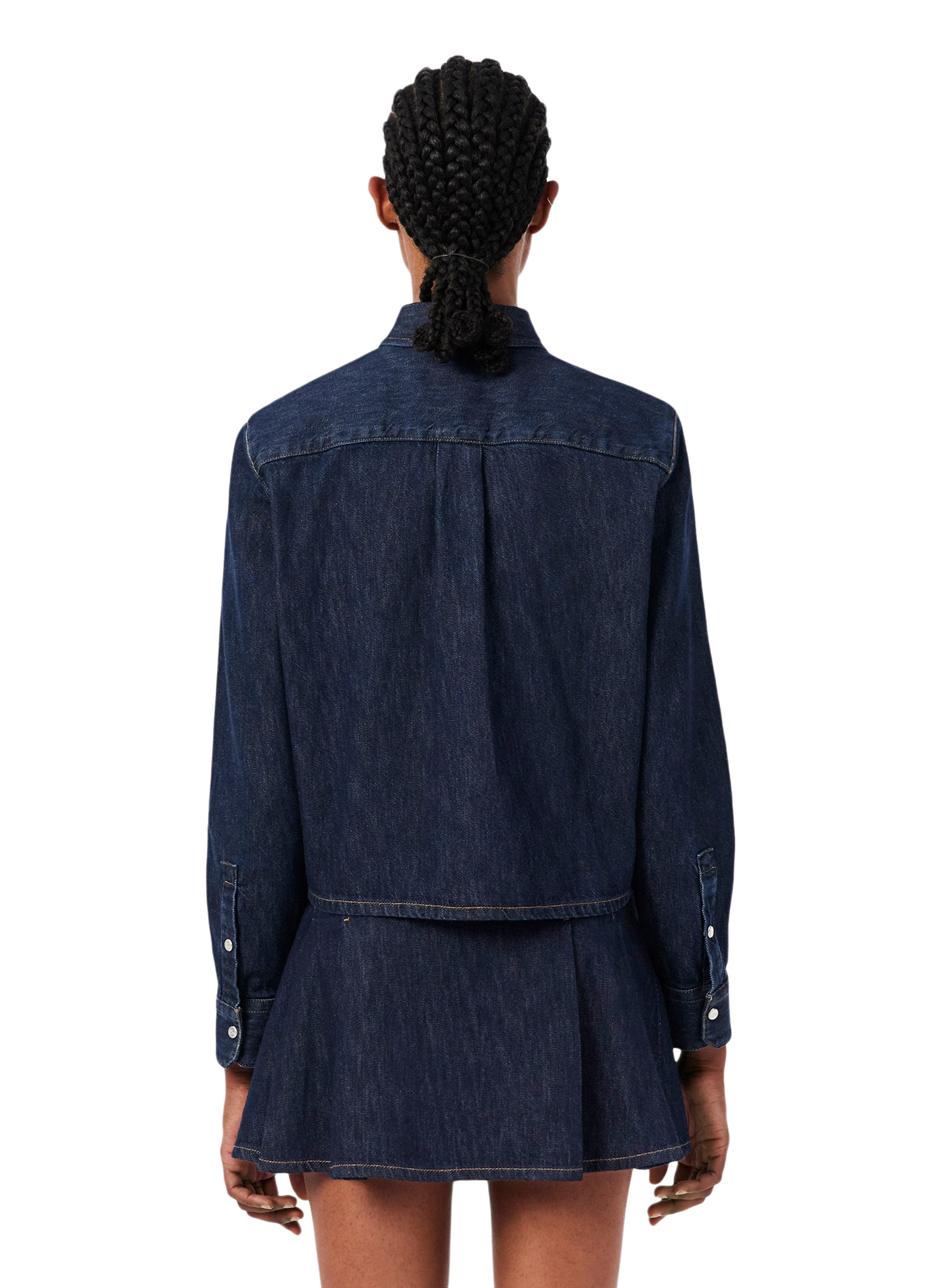 Straight denim shirt with a classic collar in cotton LACOSTE Blue