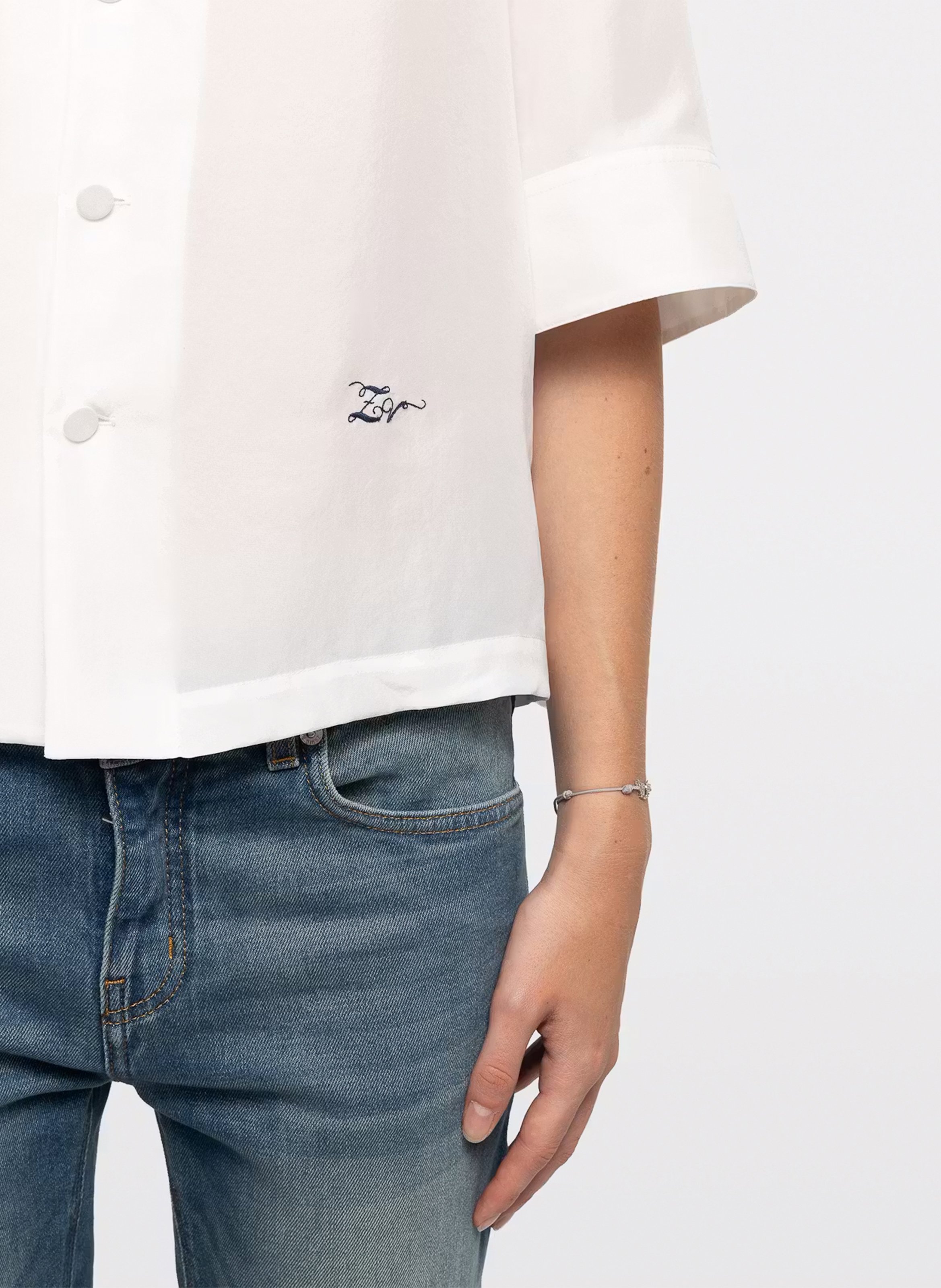 Rechte zijden blouse met klassieke kraag telmy ZADIG&VOLTAIRE Wit