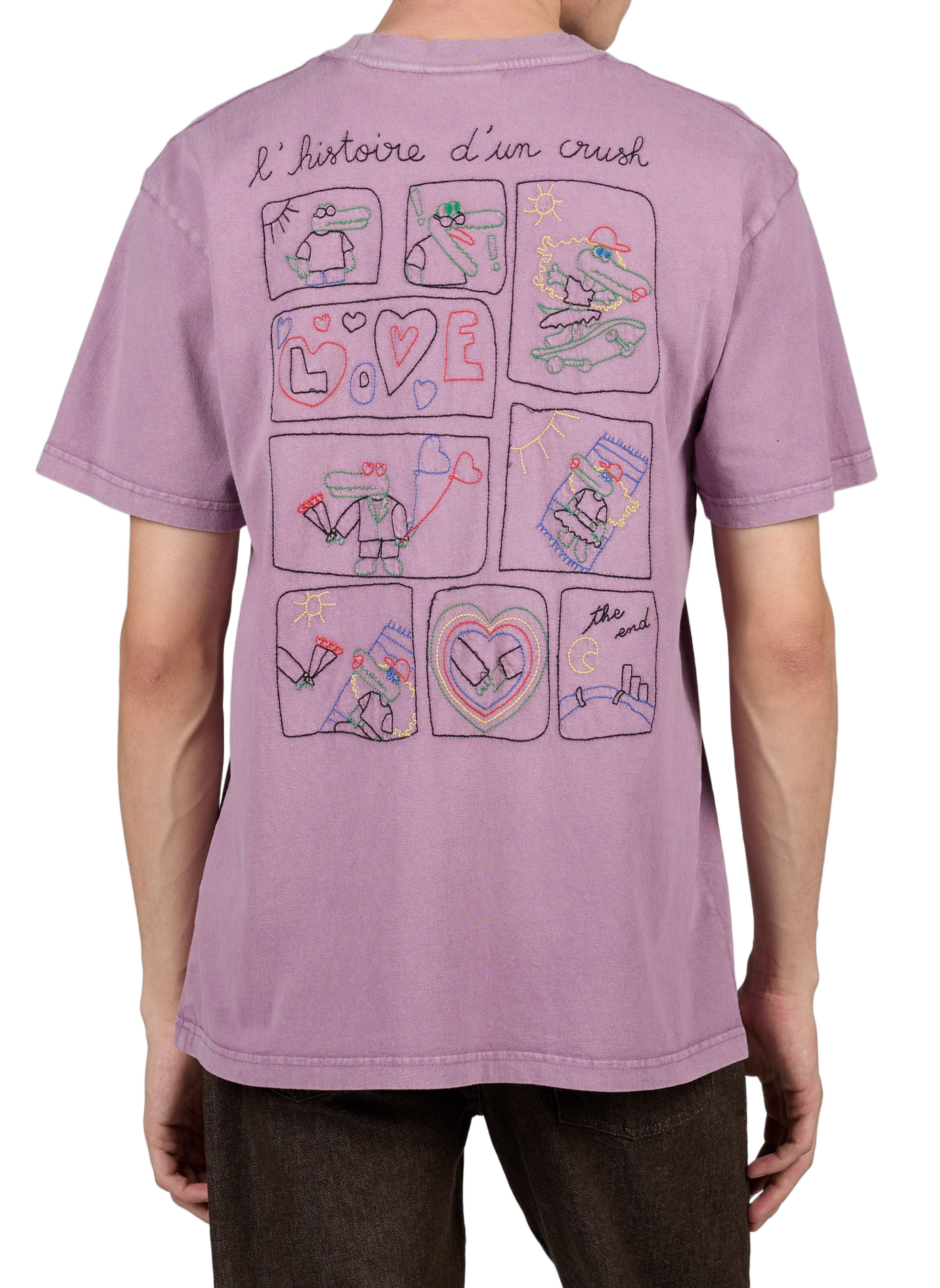 Tee-shirt à broderies en coton MAISON LABICHE Violet
