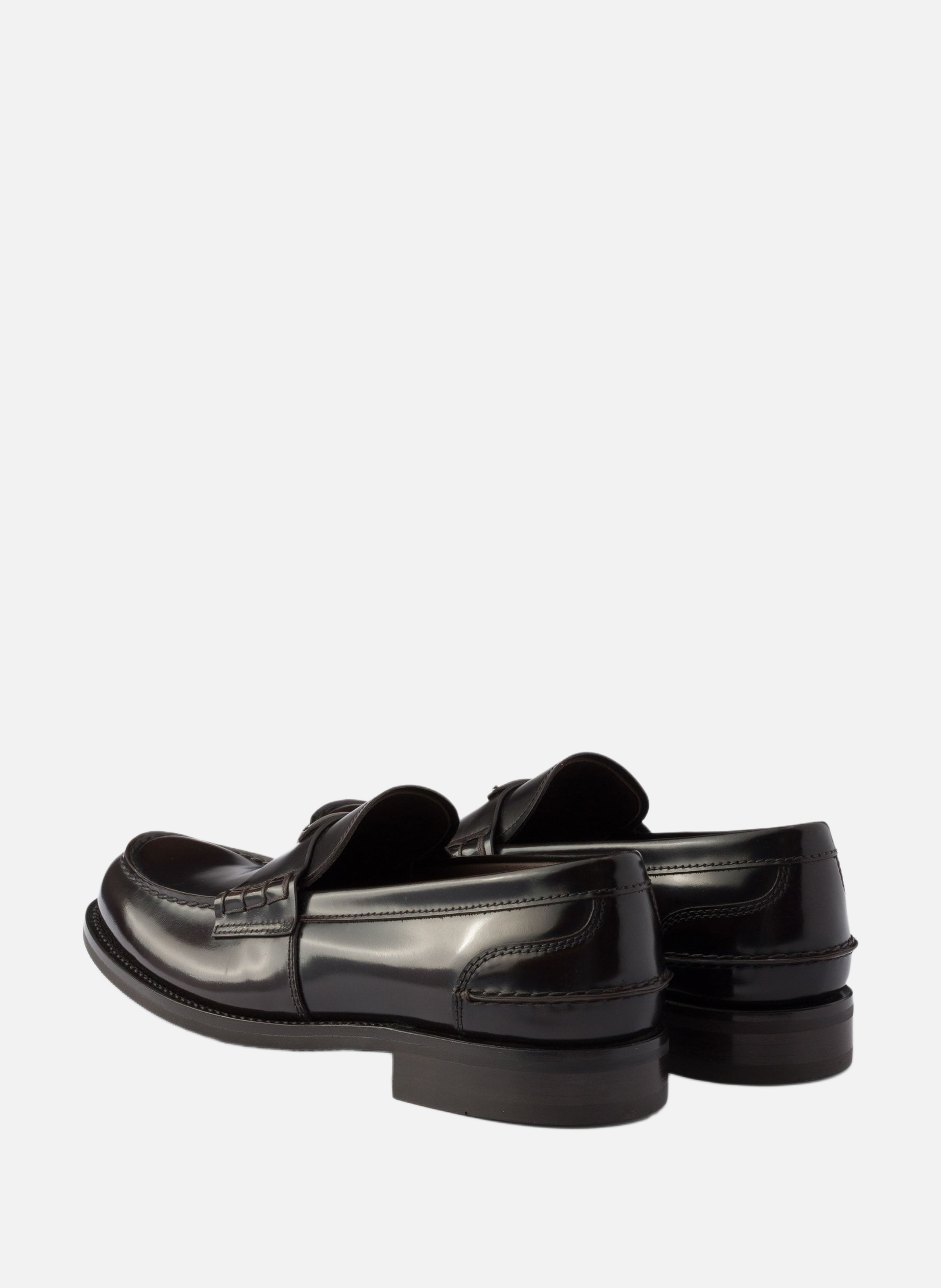 Mocassins en cuir brossé PRADA Marron