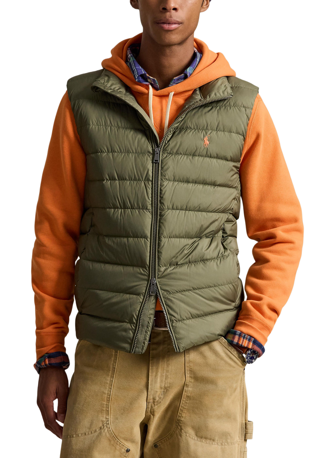 Blouson droit col montant sans manches matelassé POLO RALPH LAUREN Vert