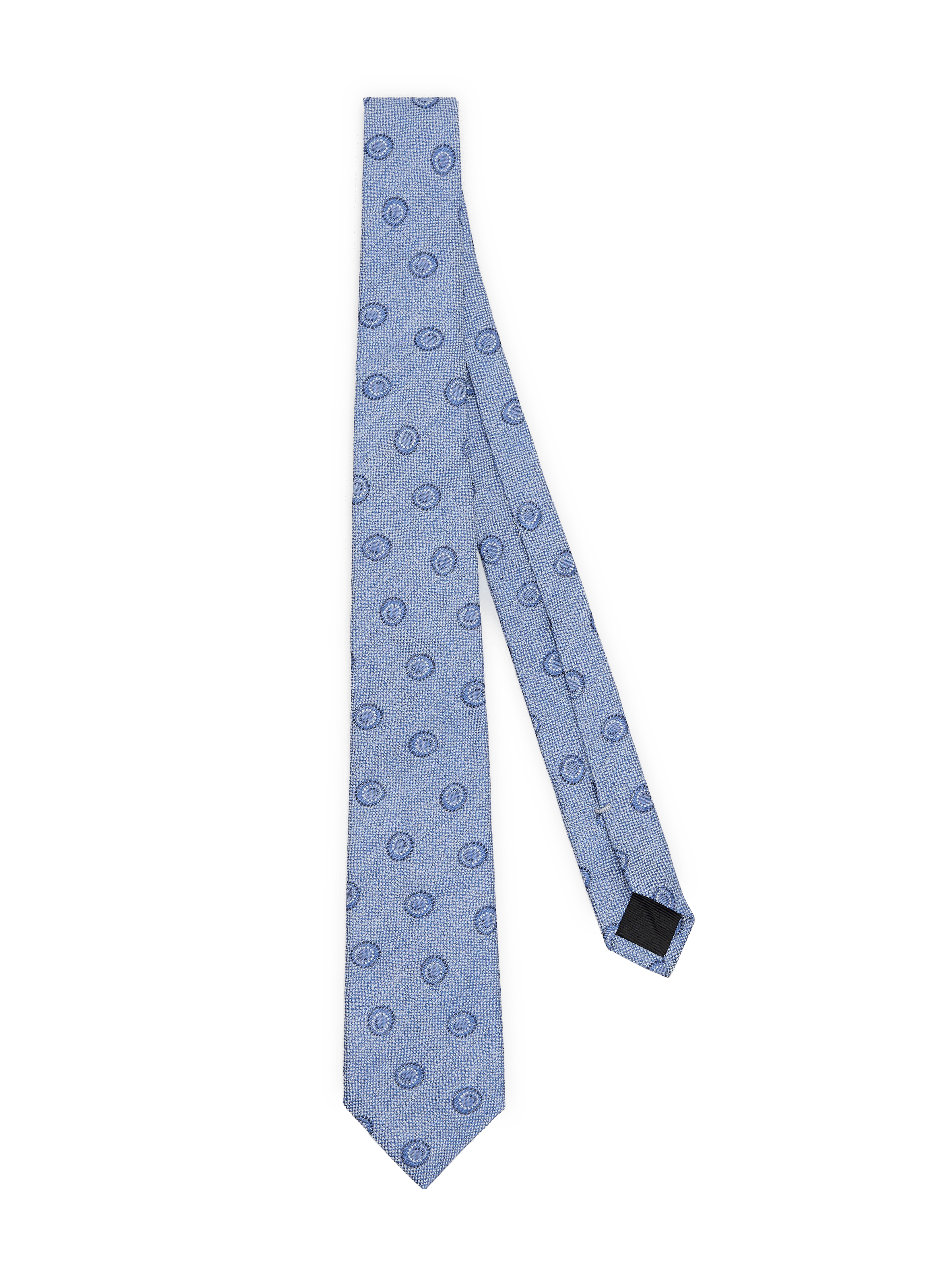 Bedruckte Seiden- und Baumwollkrawatte VAN LAACK Blau