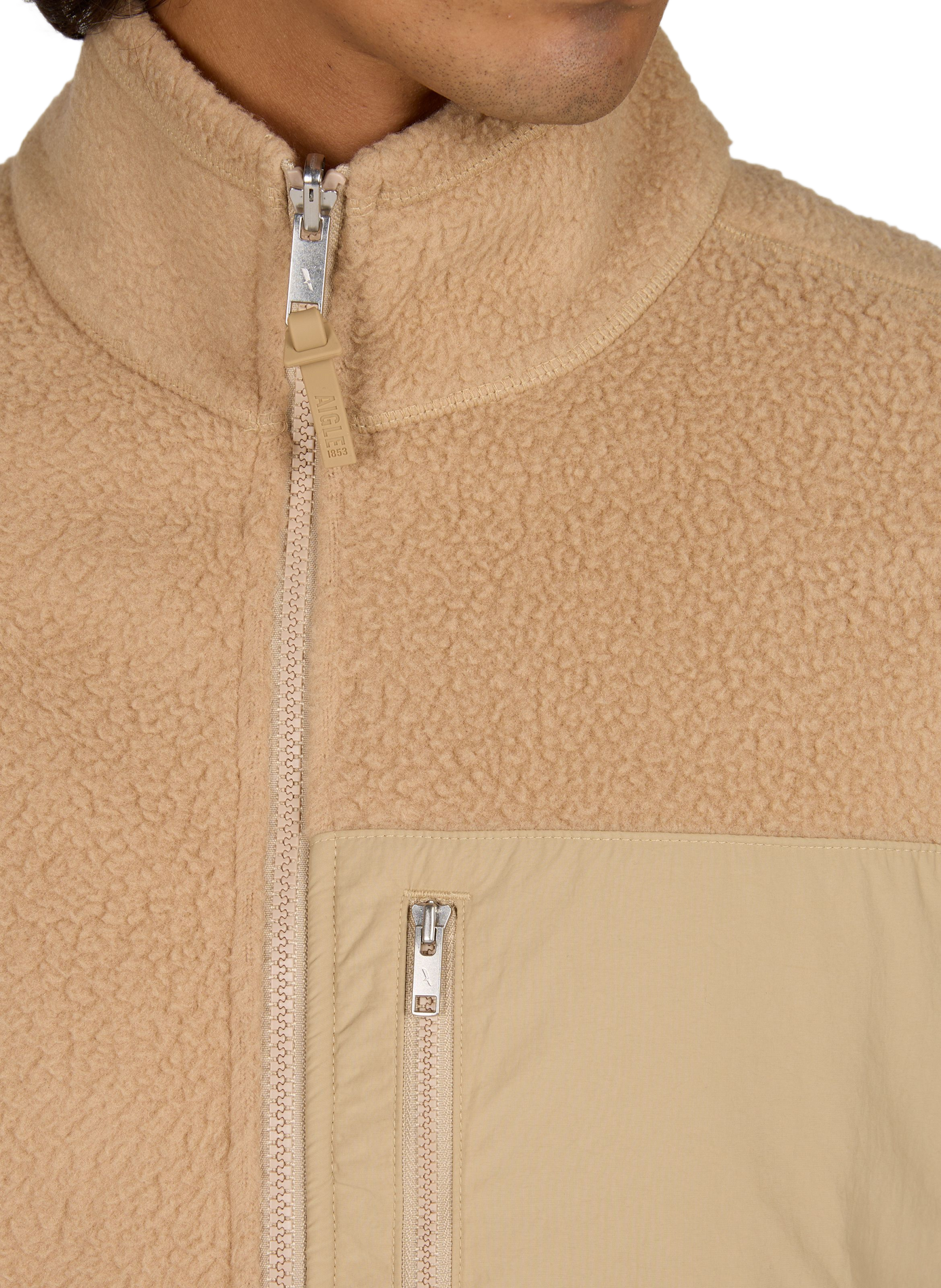 Gilet col montant droit uni AIGLE Beige