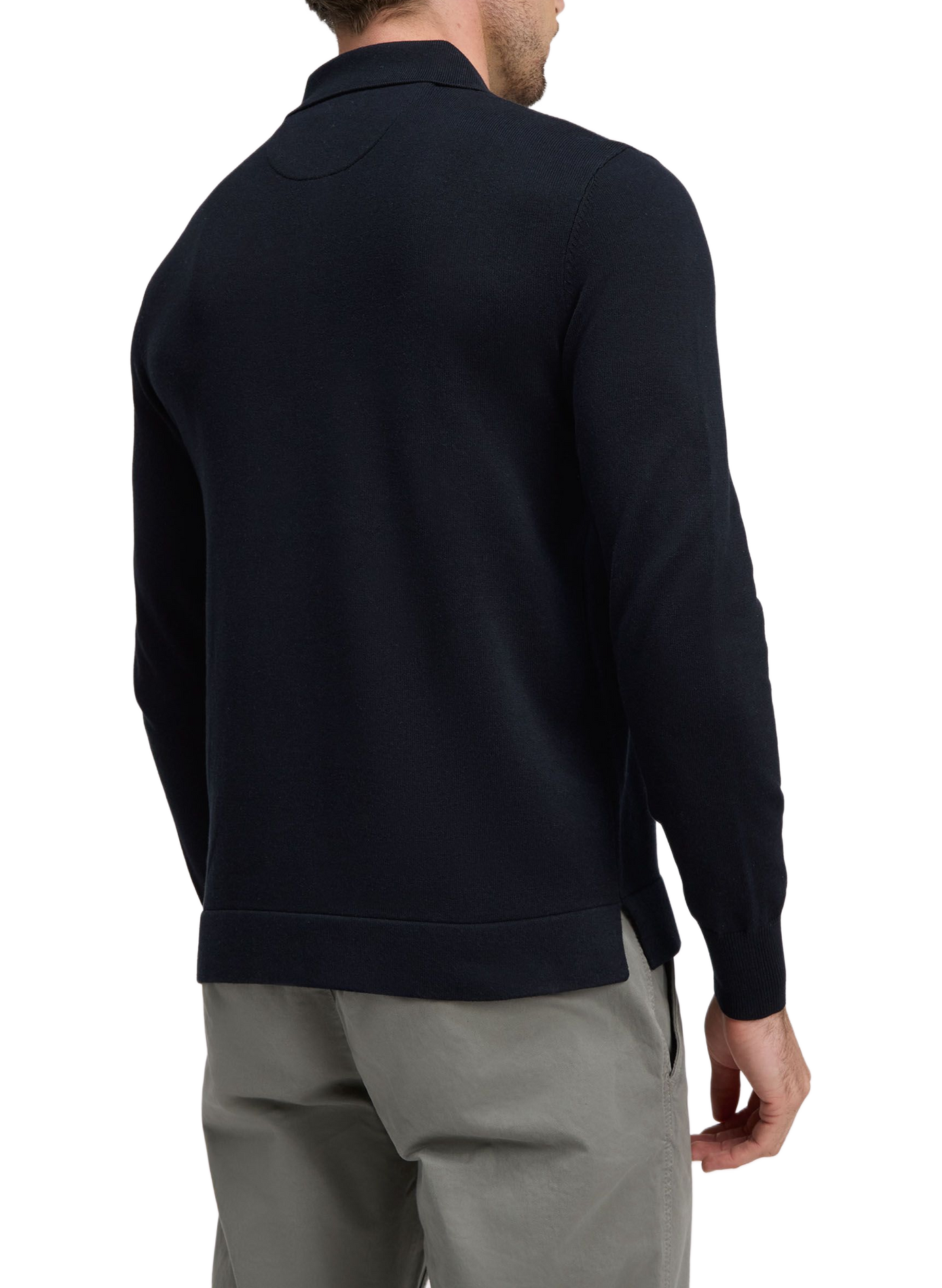 Pull col classique en coton mélangé EDEN PARK Zwart