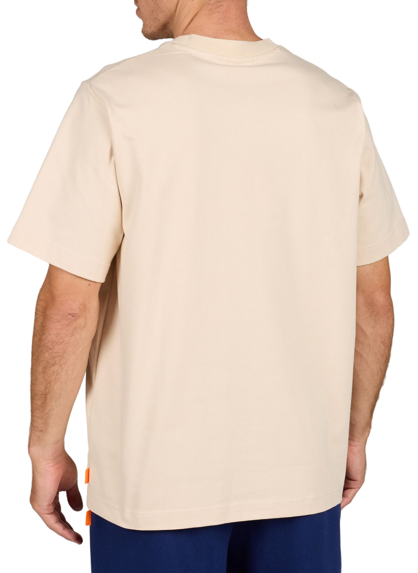 Weites einfarbiges Baumwoll-T-Shirt GERTRUDE Beige