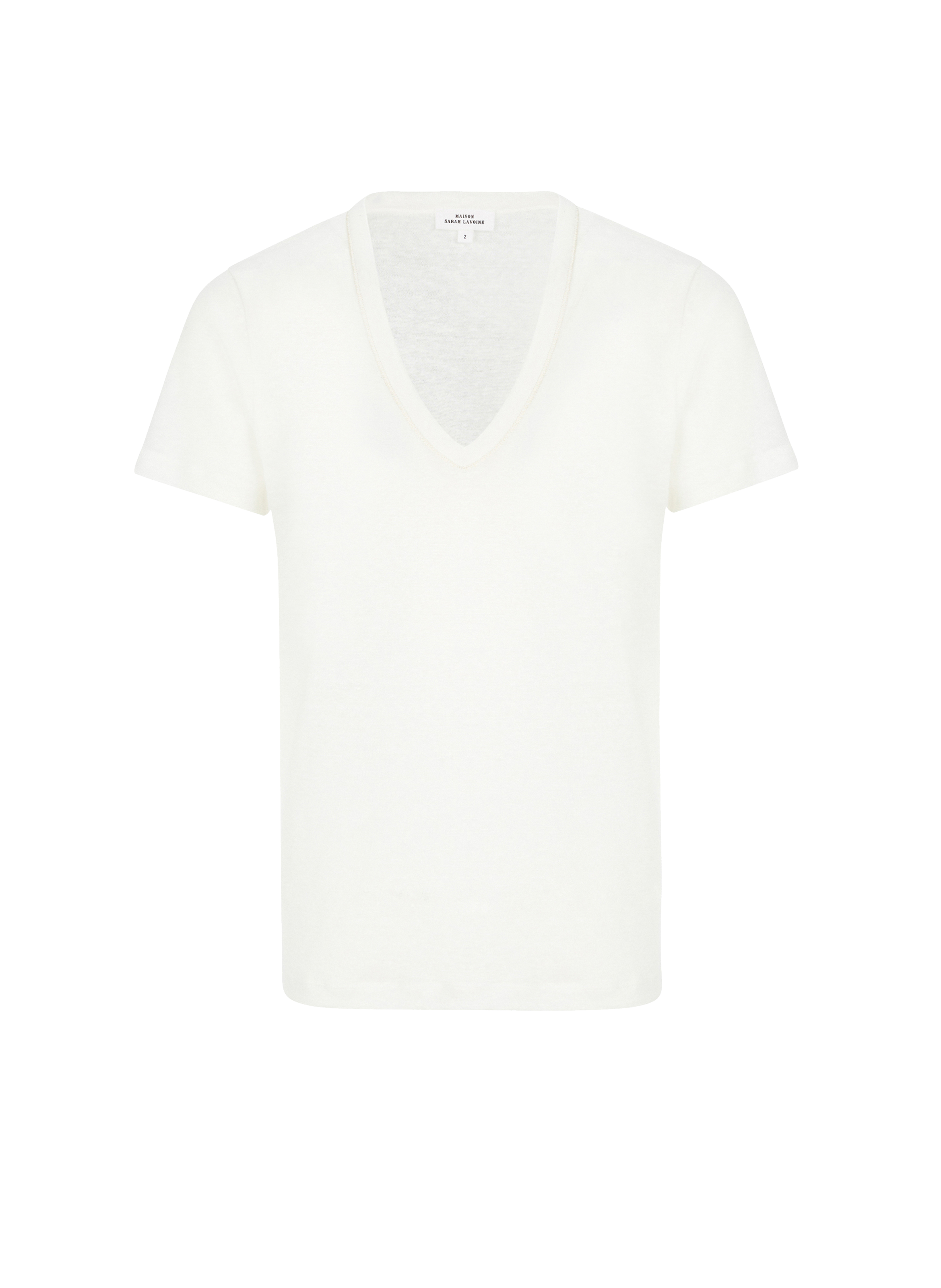 T-shirt Salin à finitions dorées en lin