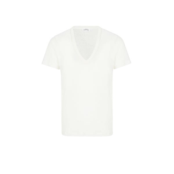 T-shirt Salin à finitions dorées en lin