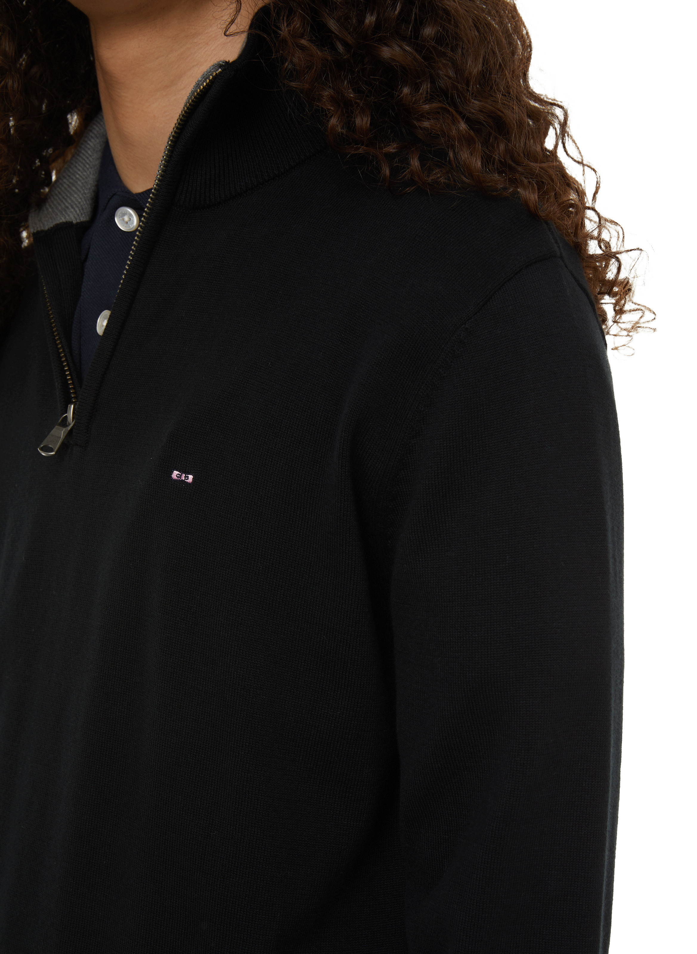 Jumper with zip neck EDEN PARK Black