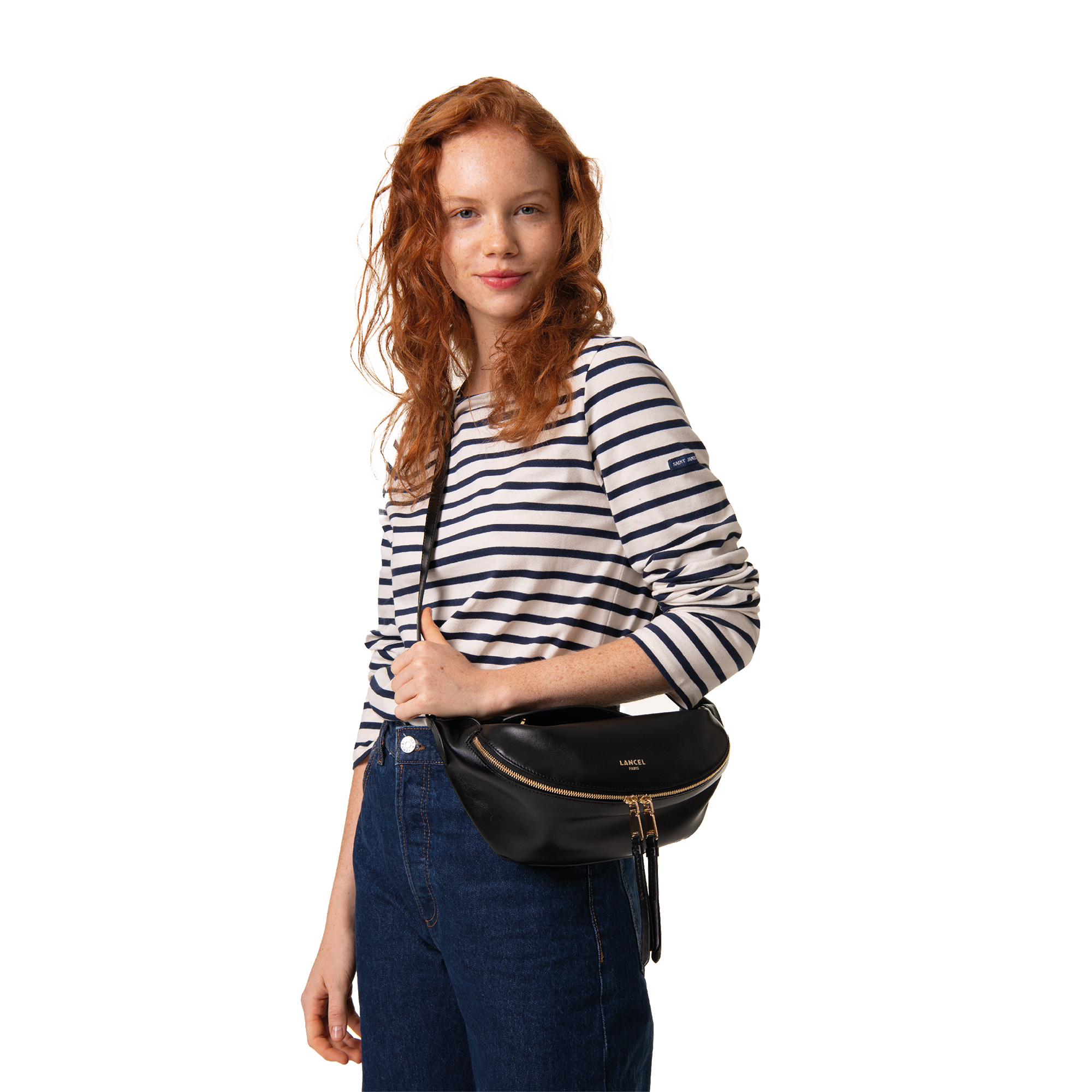 Sac porté croisé s - origami de lancel LANCEL Noir