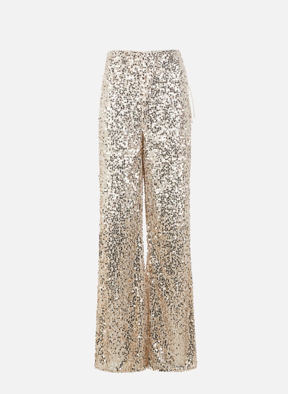 Sequinned trousers Golden by ROTATE ROTATE Sequinned trousers Golden