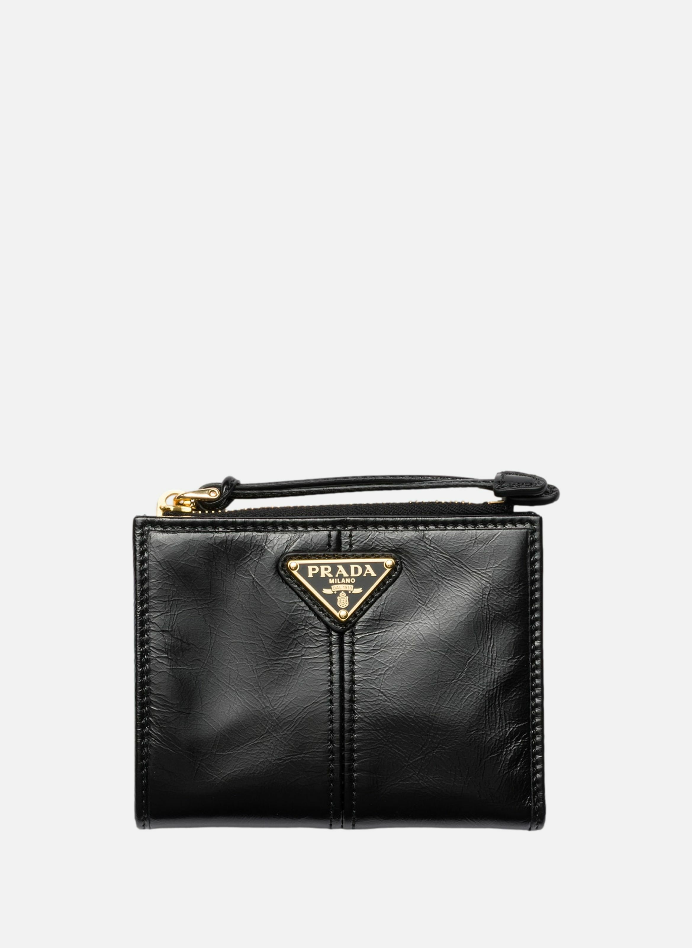 Petit portefeuille en cuir PRADA Noir