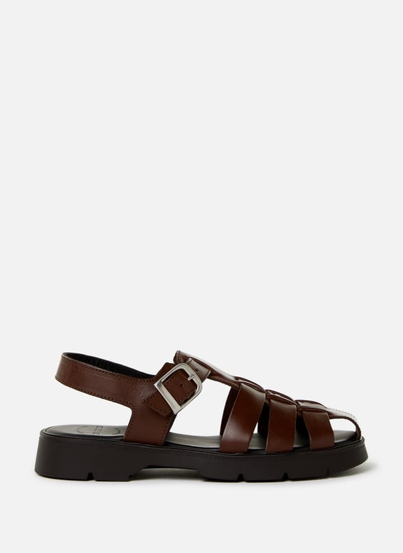 Sandales à talon en cuir Babord VGT Marron by KLEMAN KLEMAN Sandales à talon en cuir Babord VGT Marron