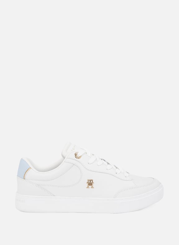 Basket en cuir Blanc by TOMMY HILFIGER TOMMY HILFIGER Basket en cuir Blanc