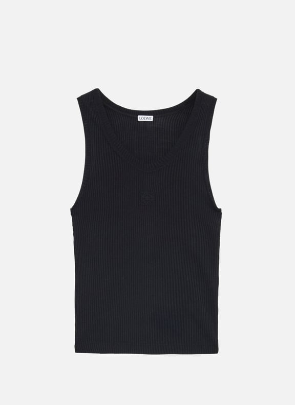 Débardeur Anagram en soie mélangée Noir by LOEWE LOEWE Débardeur Anagram en soie mélangée Noir