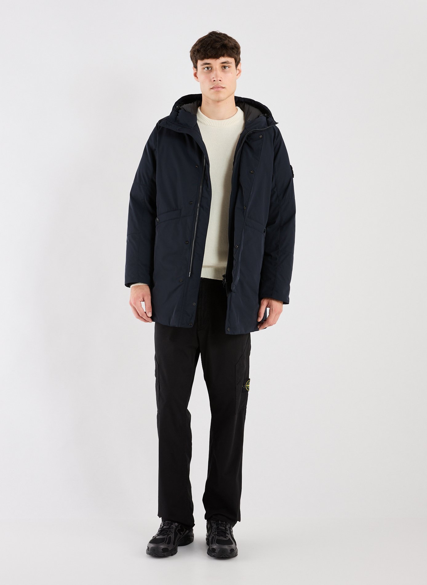 Hooded coat  STONE ISLAND Blue