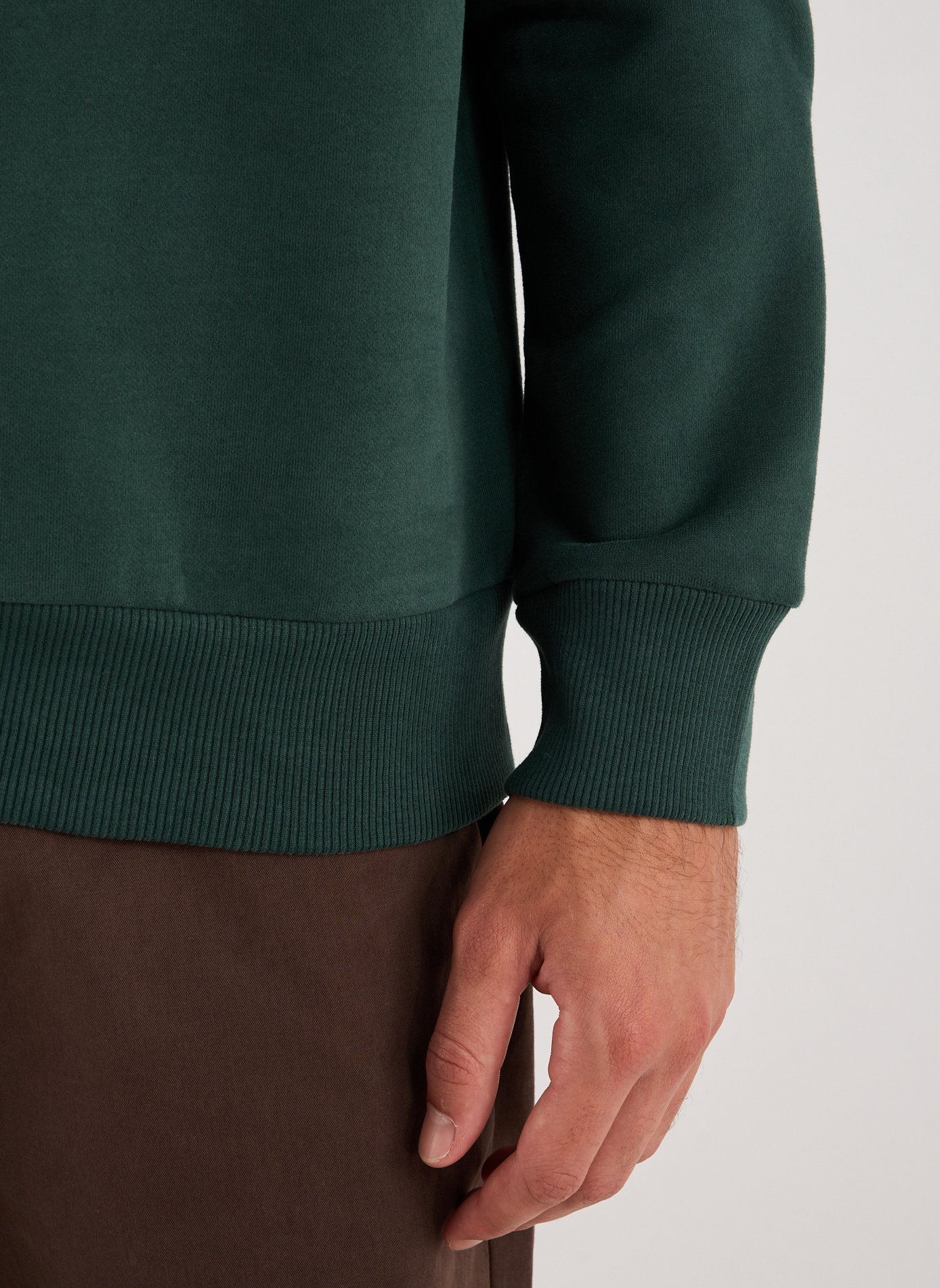 Straight embroidered cotton sweatshirt TIMBERLAND Green
