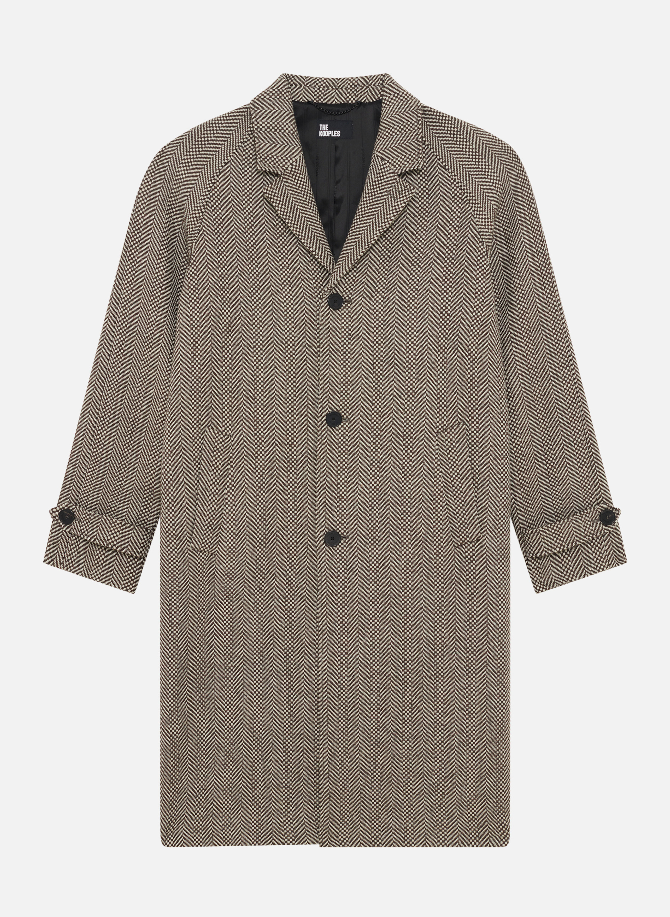 Manteau long à chevrons THE KOOPLES Marron