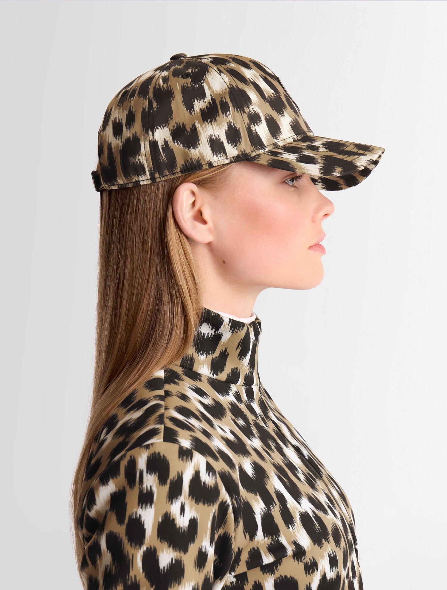 Casquette leopard coupe regular FUSALP Beige