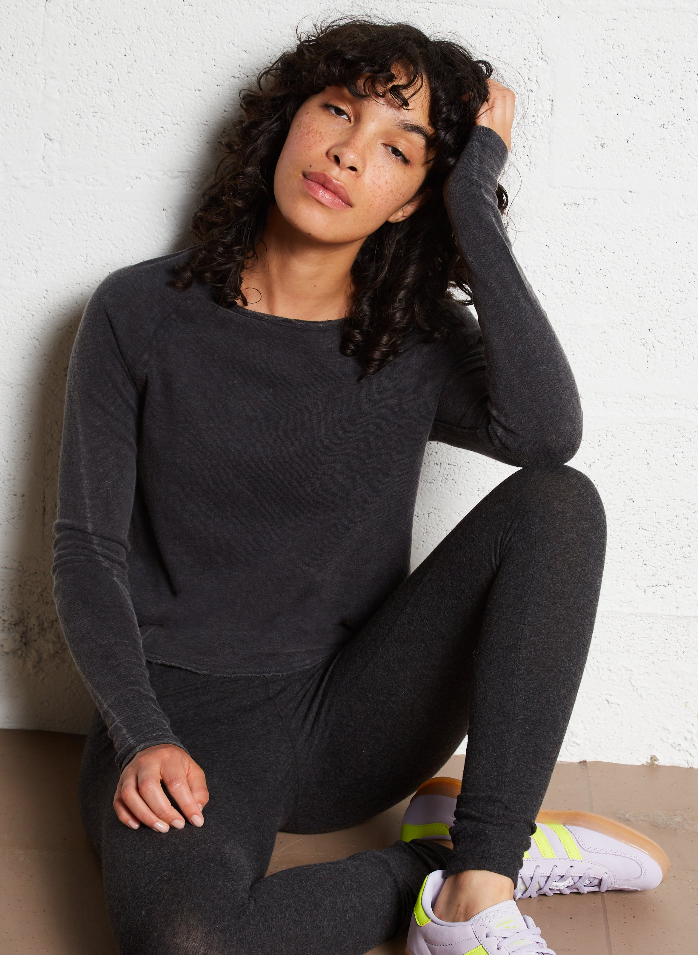 Tee-shirt droit col rond en coton sonoma AMERICAN VINTAGE Noir