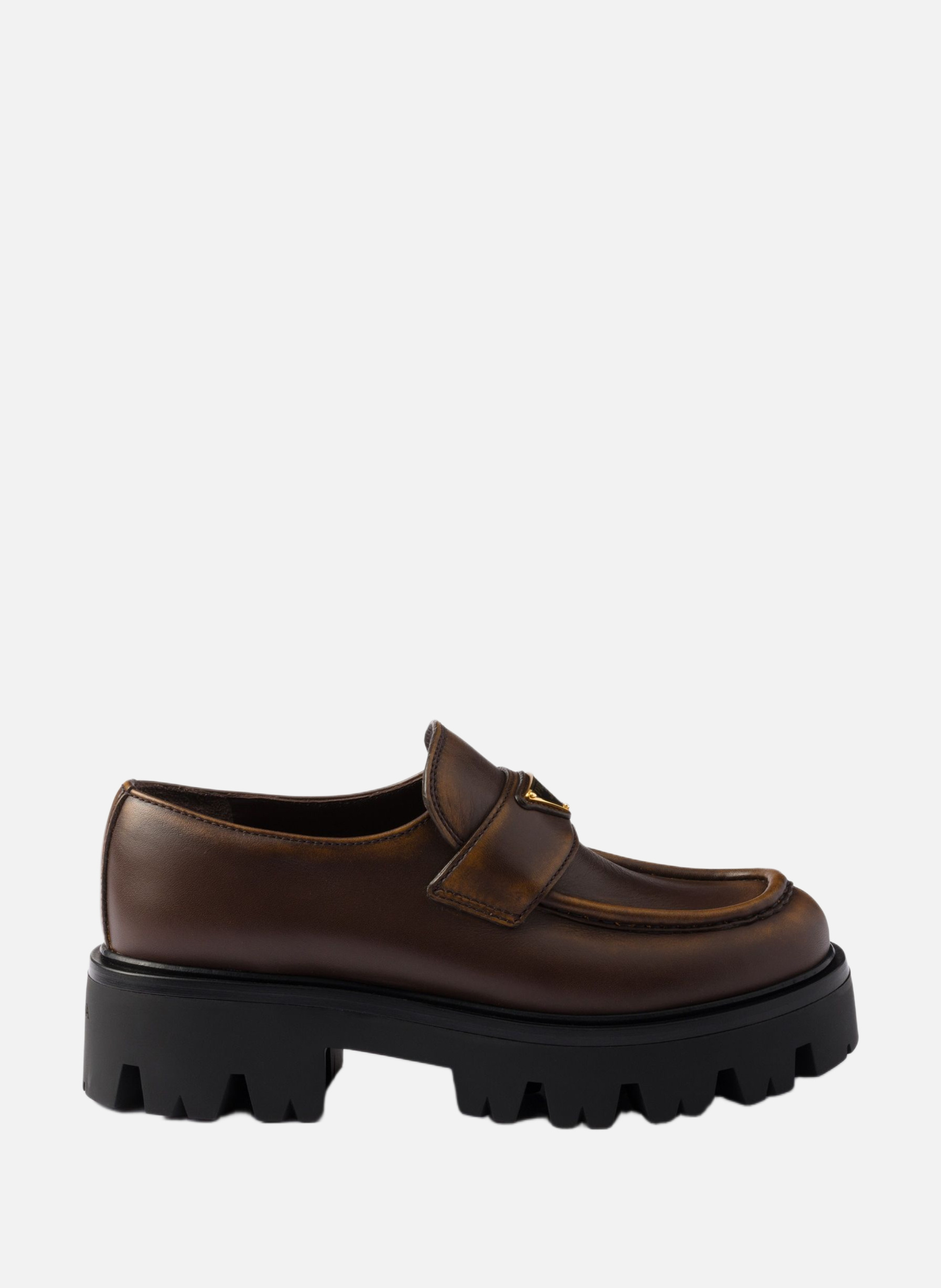 Mocassins en cuir PRADA Marron