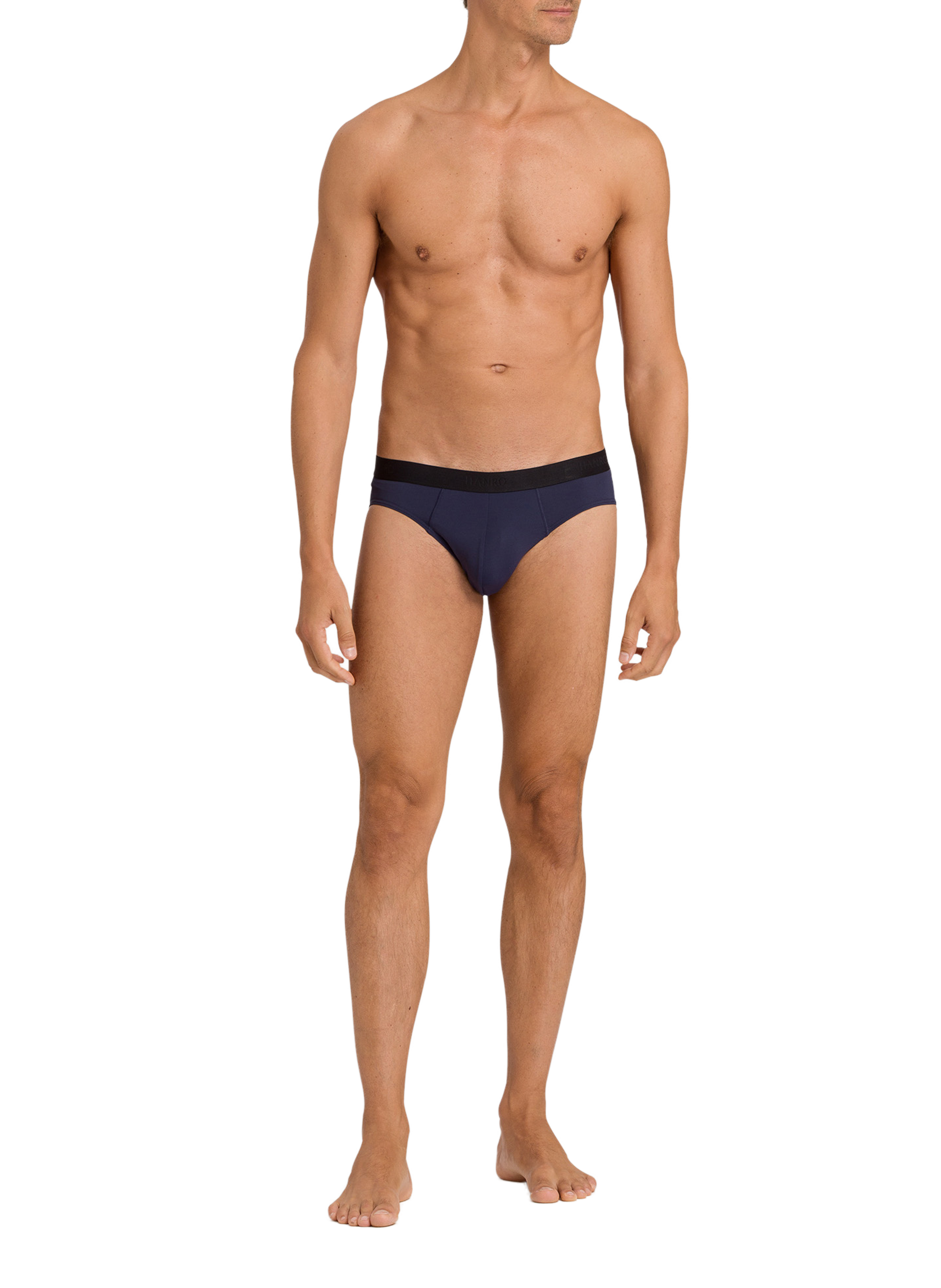 Plain polyamide briefs HANRO Blue