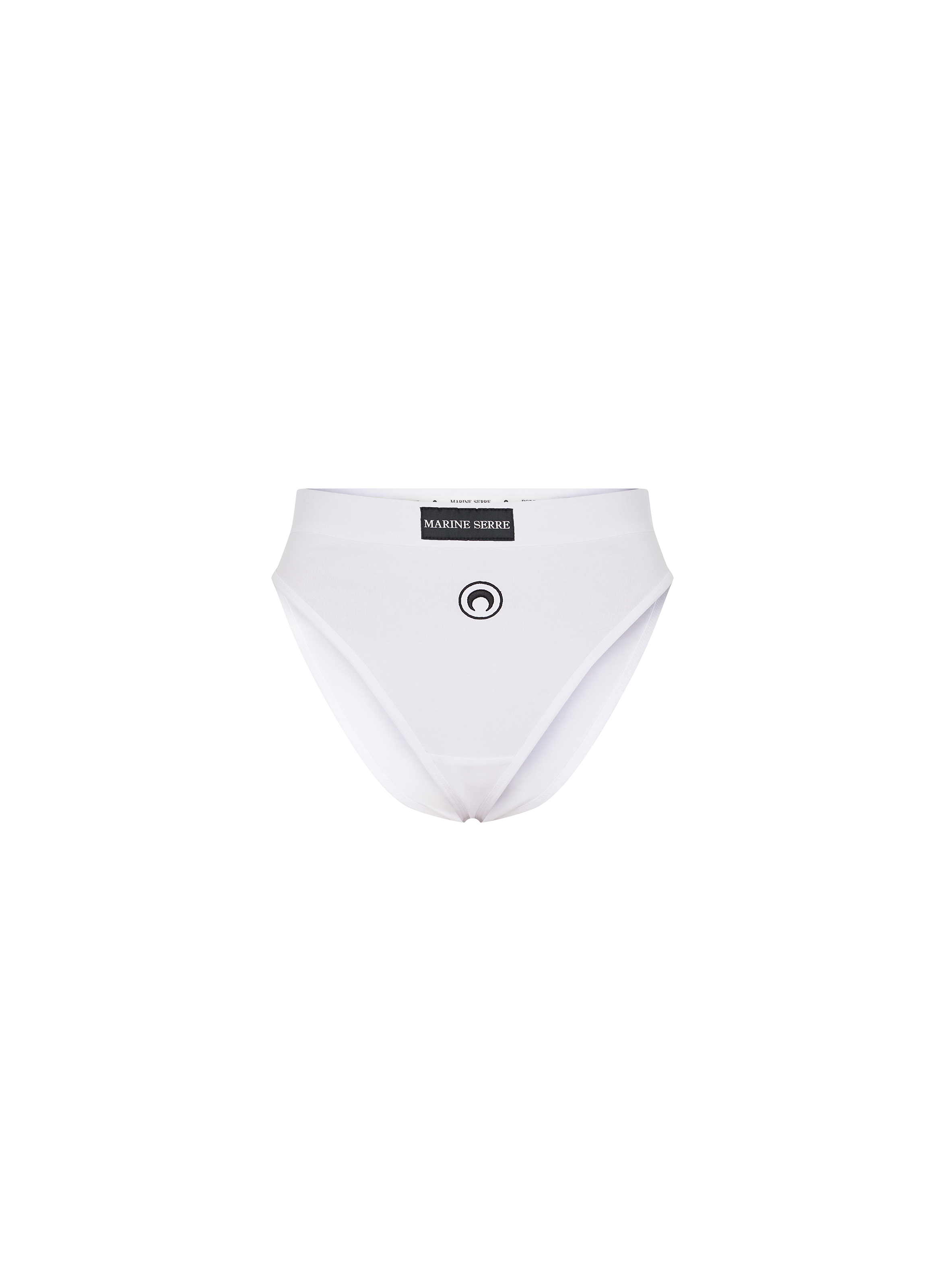 Culotte taille haute logo moon en jersey stretch  Blanc