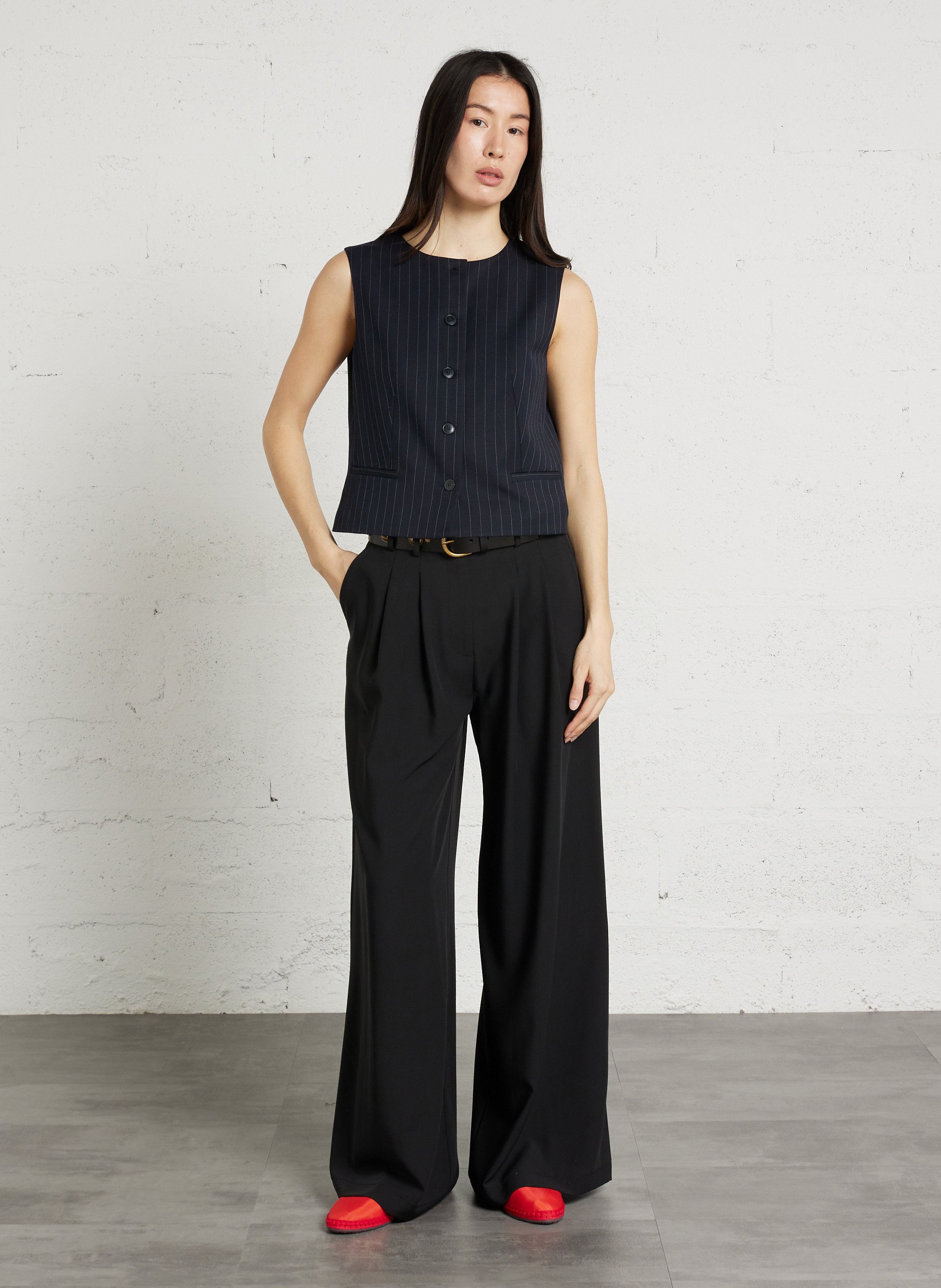 Veste col rond rayé cliff MAISON 123 Bleu