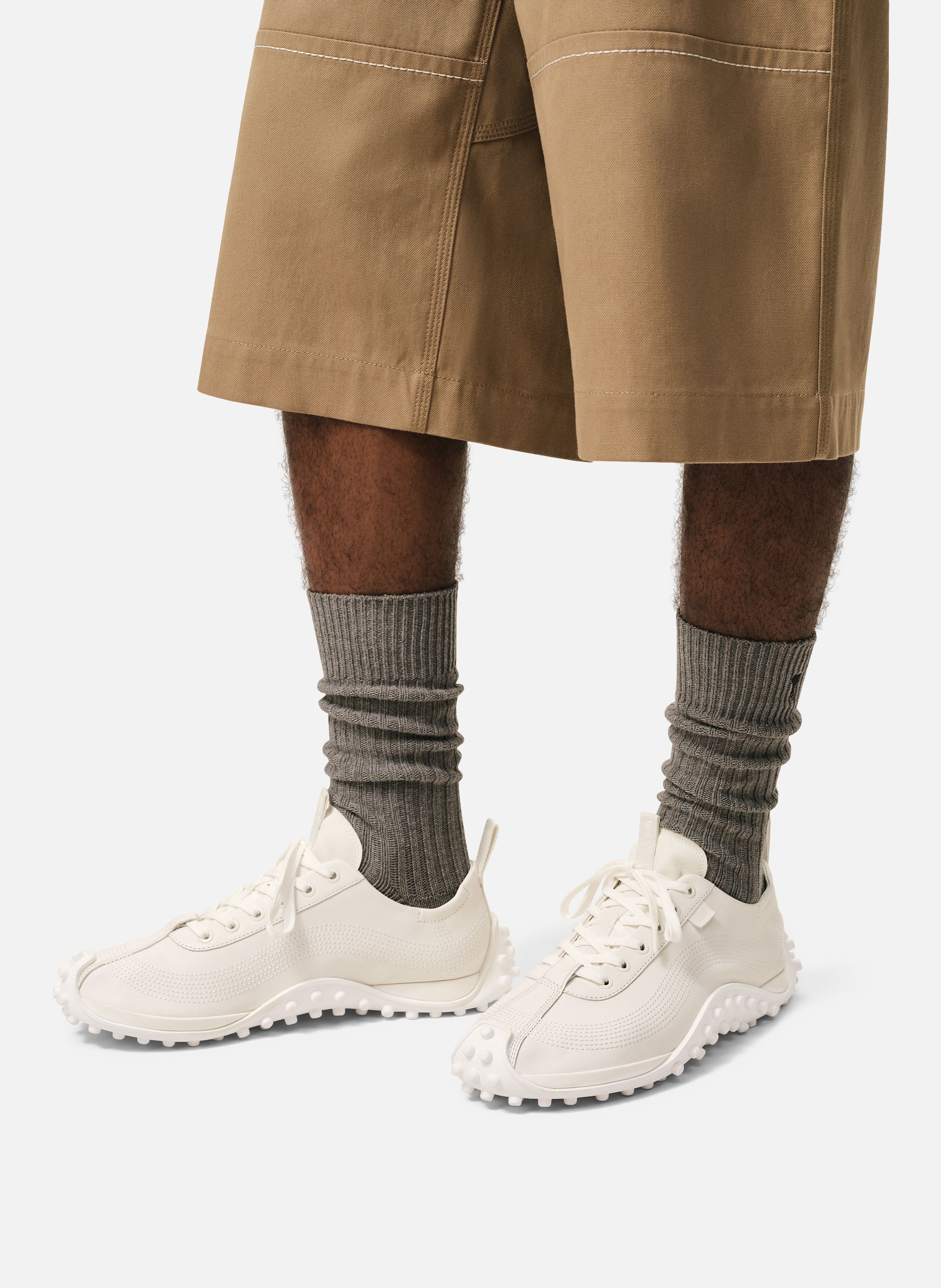 Baskets Mirage En Cuir Lisse unisexes AMI PARIS Blanc