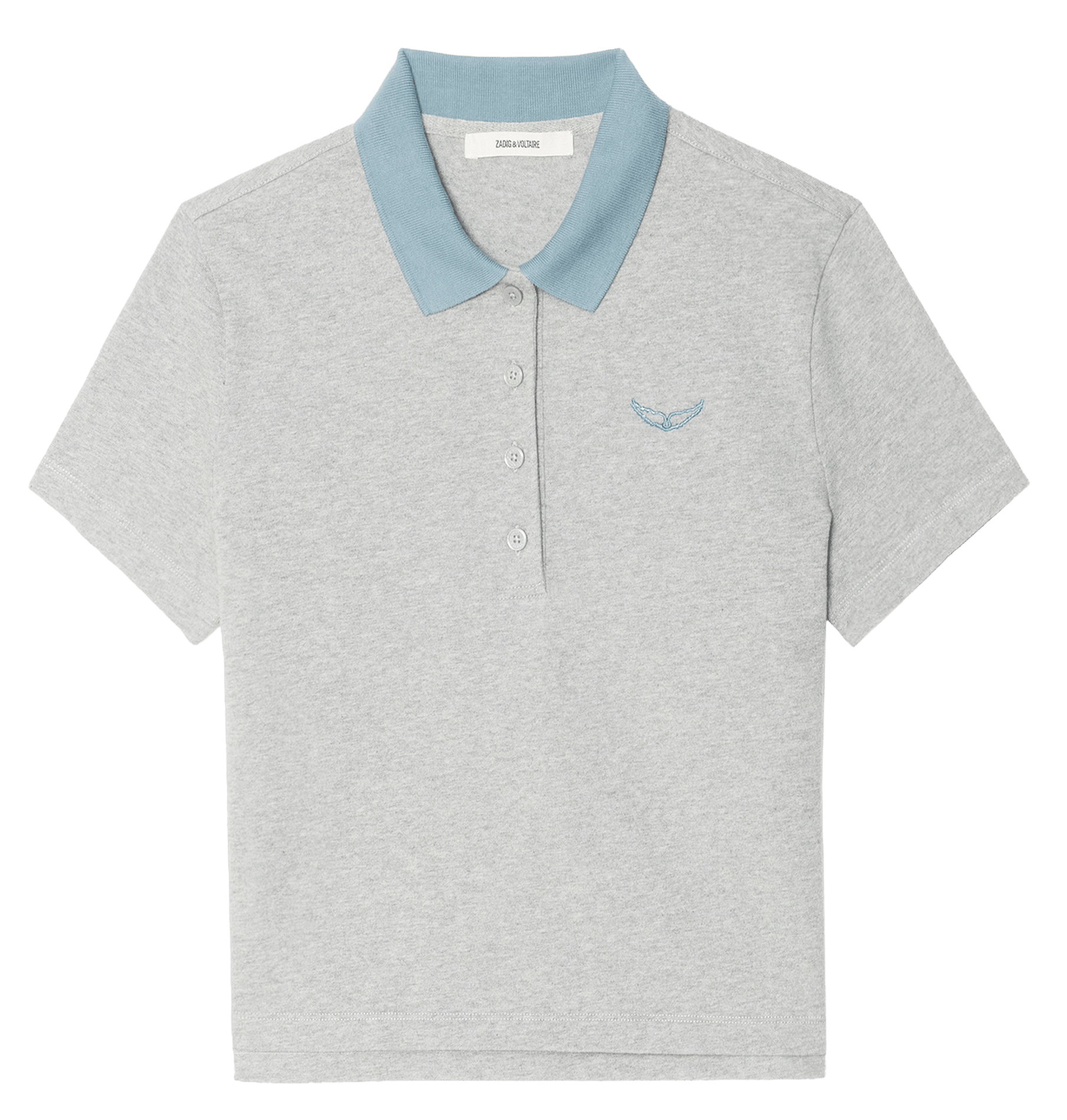 Polo court en coton bio mirta ZADIG&VOLTAIRE Gris