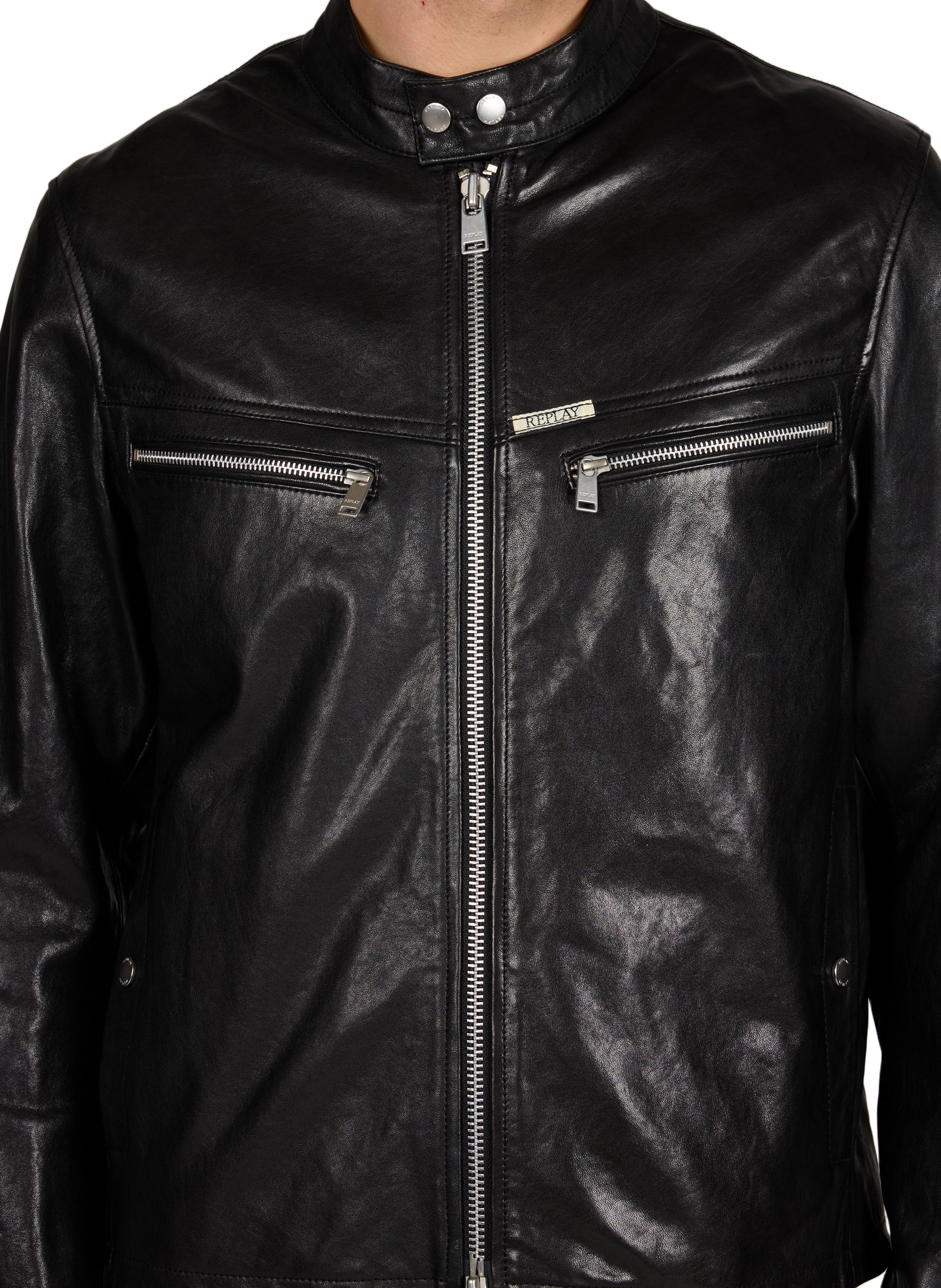 Blouson col boutonné en coton REPLAY Noir