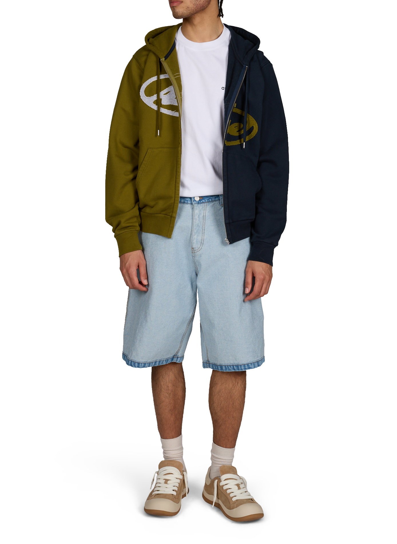 Sweat zippé à capuche en coton ARTE ANTWERP Bleu