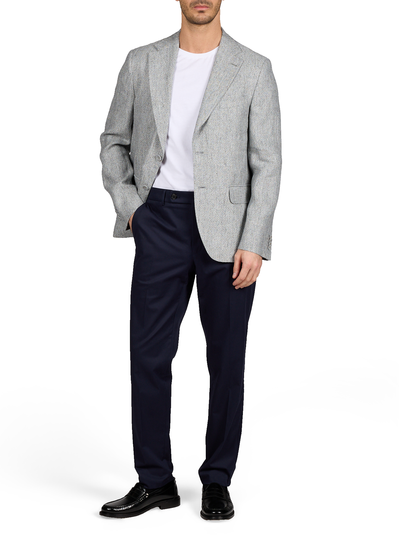 Straight buttoned blazer OFFICINE GENERALE Grey