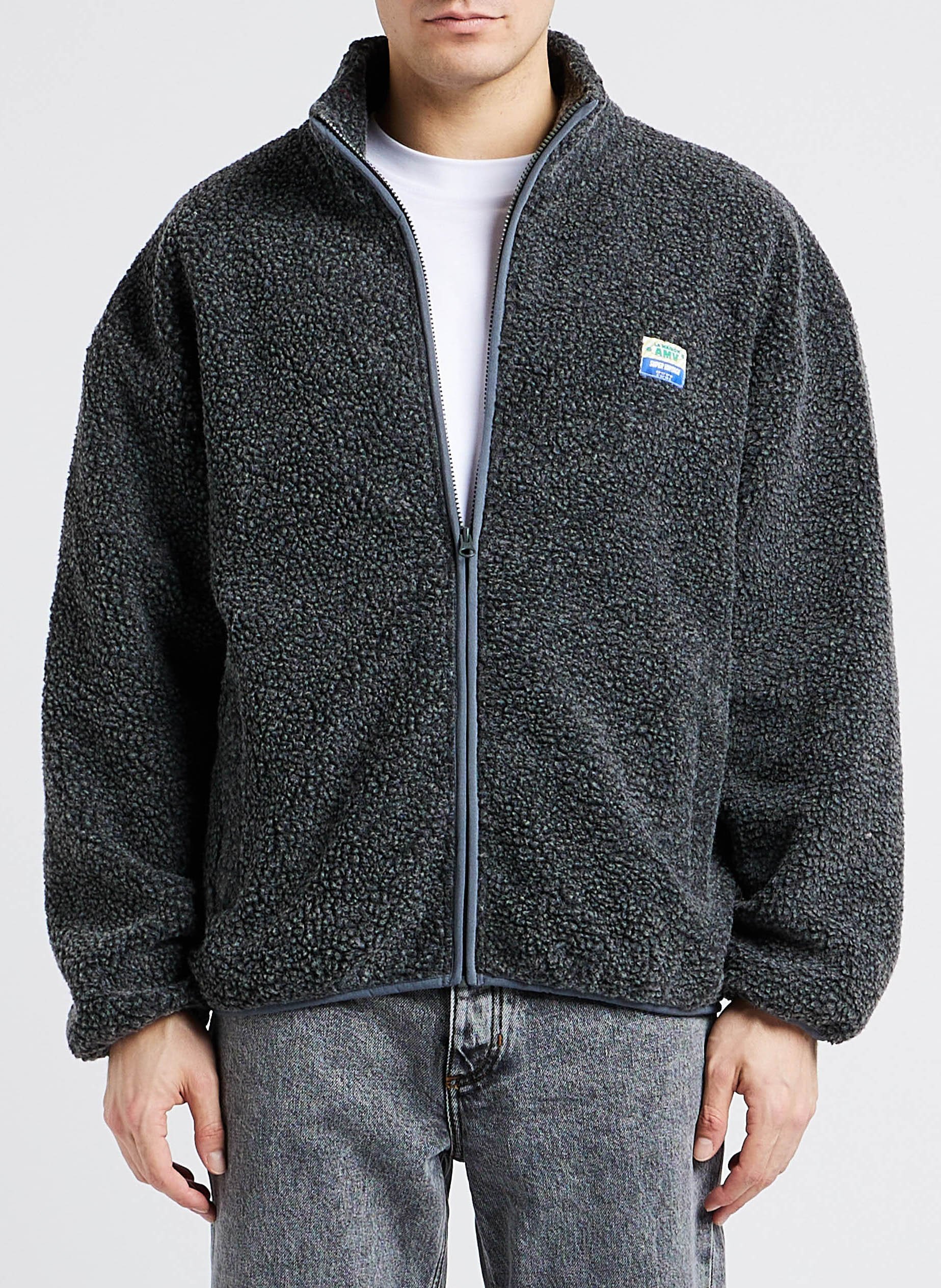 Veste col montant en sherpa hoktown AMERICAN VINTAGE Gris