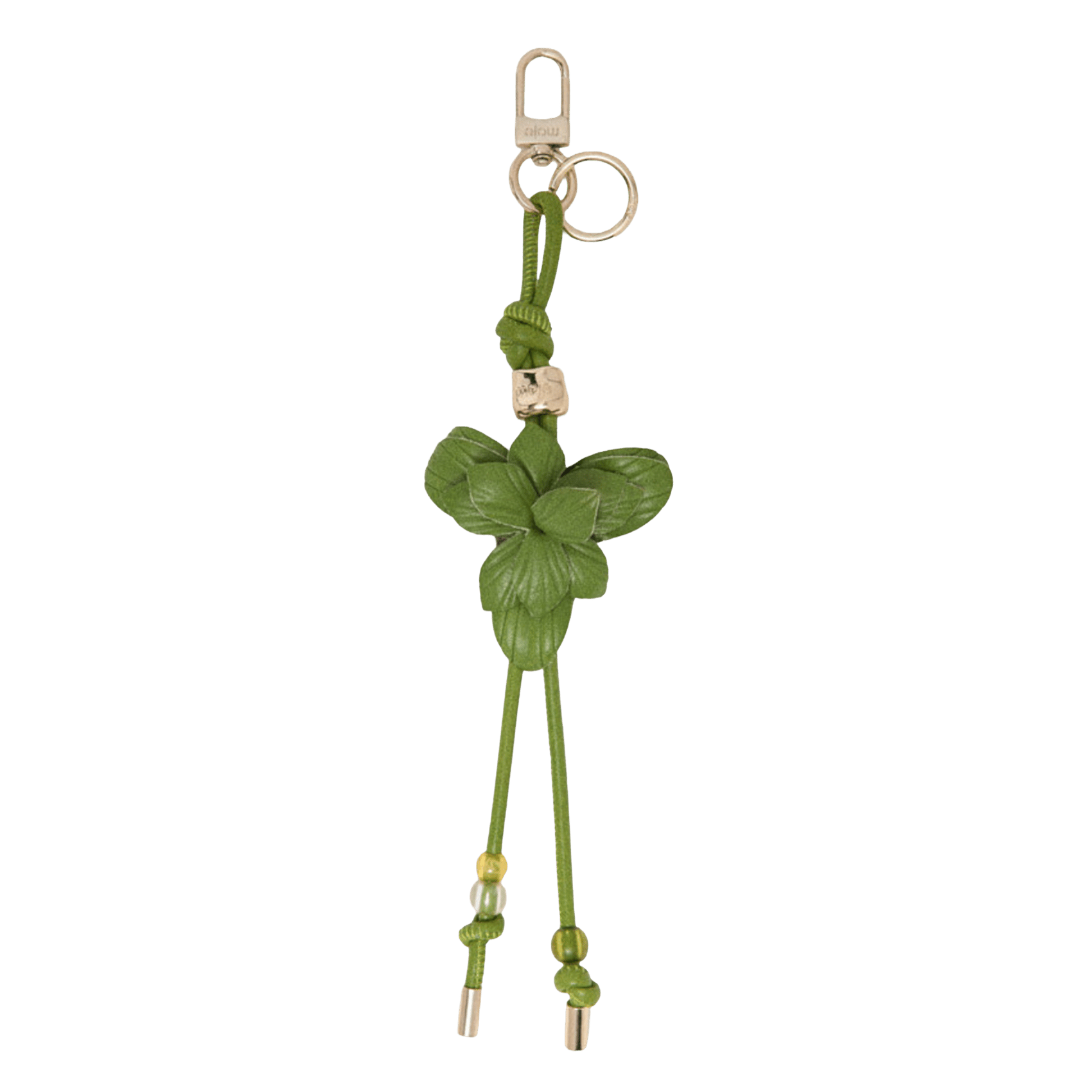 Porte-clés fleurs en cuir MAJE Vert