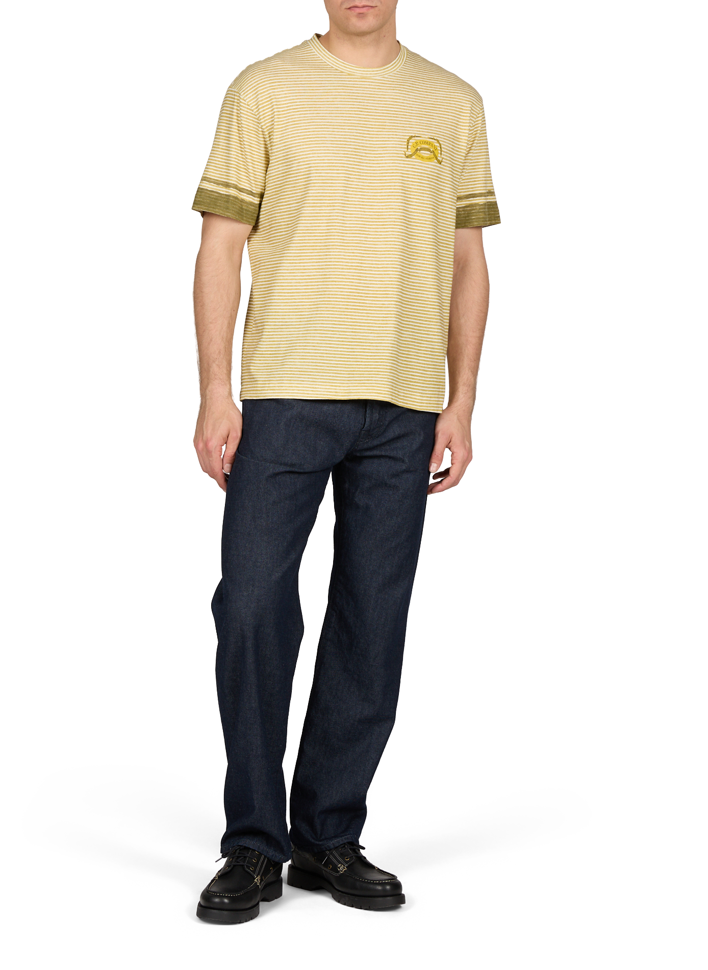 Striped cotton T-shirt CP COMPANY Green